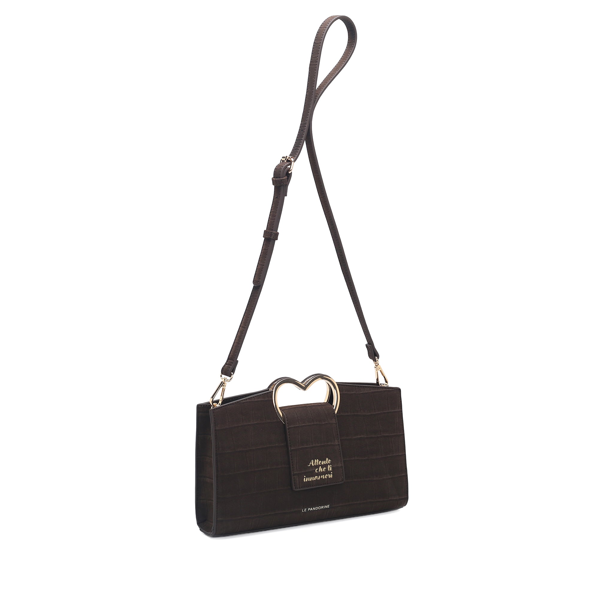 Borsa a mano Parigi con manico a cuore colore testa di moro - Collezione Fall Winter | Le Pandorine