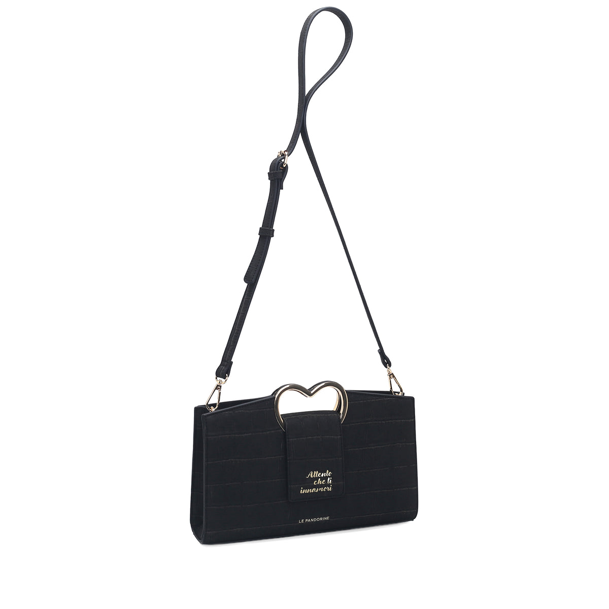 Borsa a mano Parigi con manico a cuore colore nero - Collezione Fall Winter | Le Pandorine
