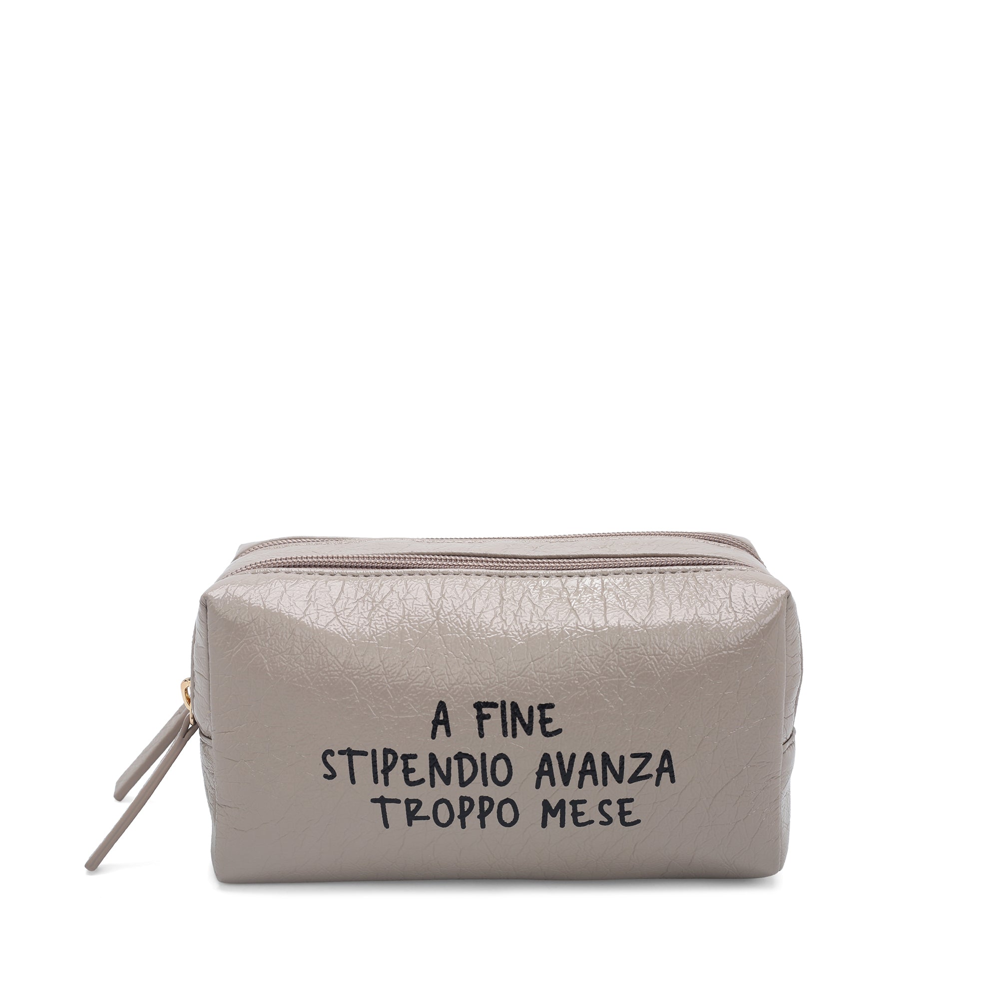 Trousse Pillole con scritta colore tortora - Collezione Fall Winter | Le Pandorine