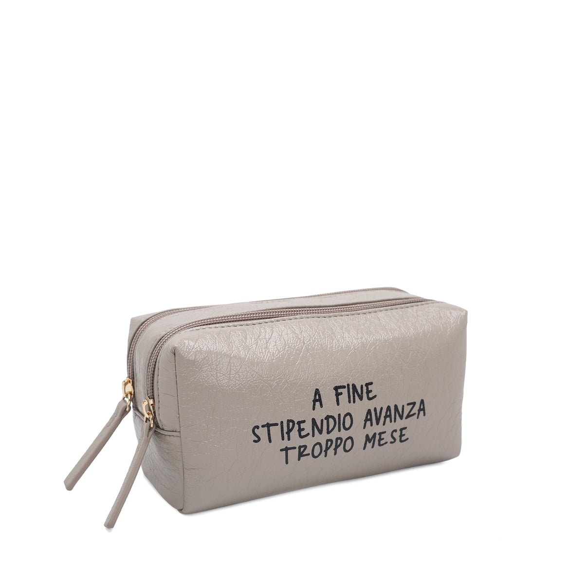 Trousse Pillole con scritta colore tortora - Collezione Fall Winter | Le Pandorine