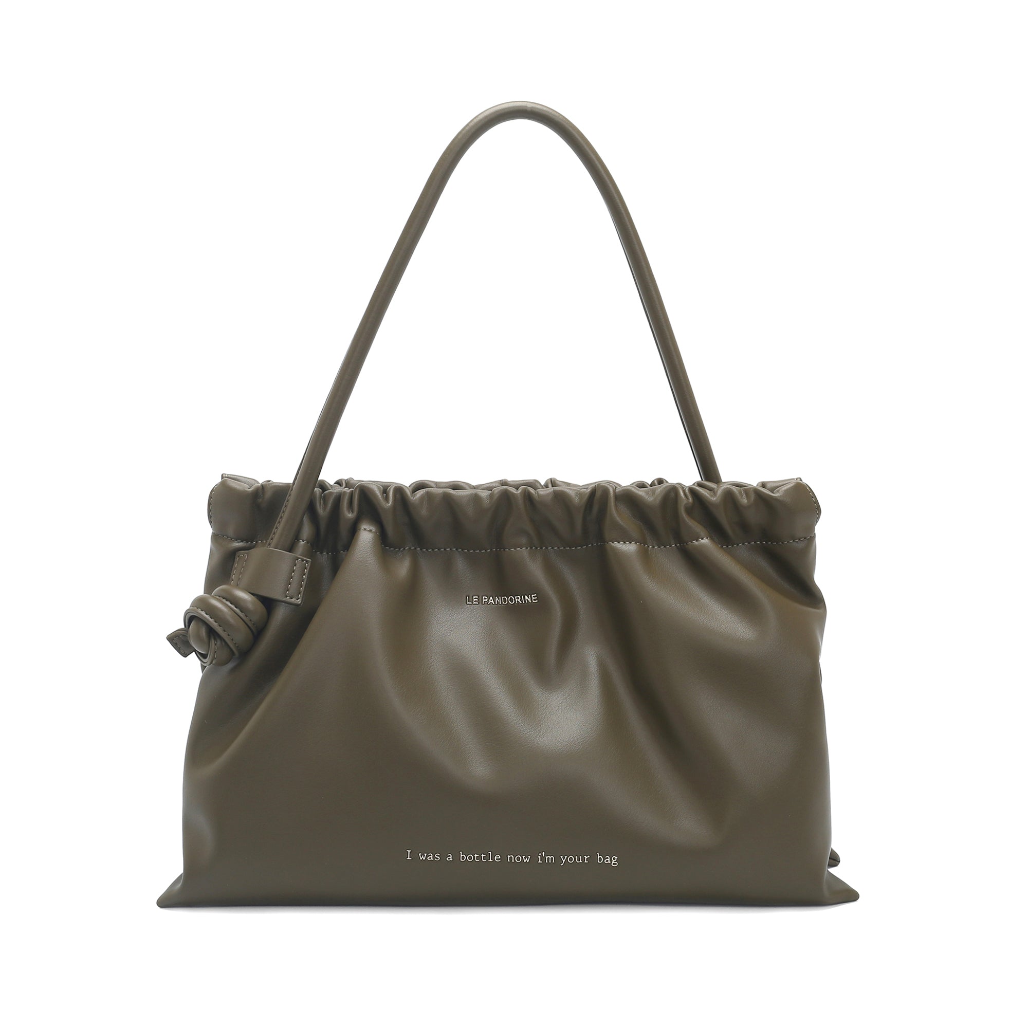 PF263B540.C41 - Borsa a spalla Bottle in materiale riciclato colore verde militare - VERDE | Le Pandorine