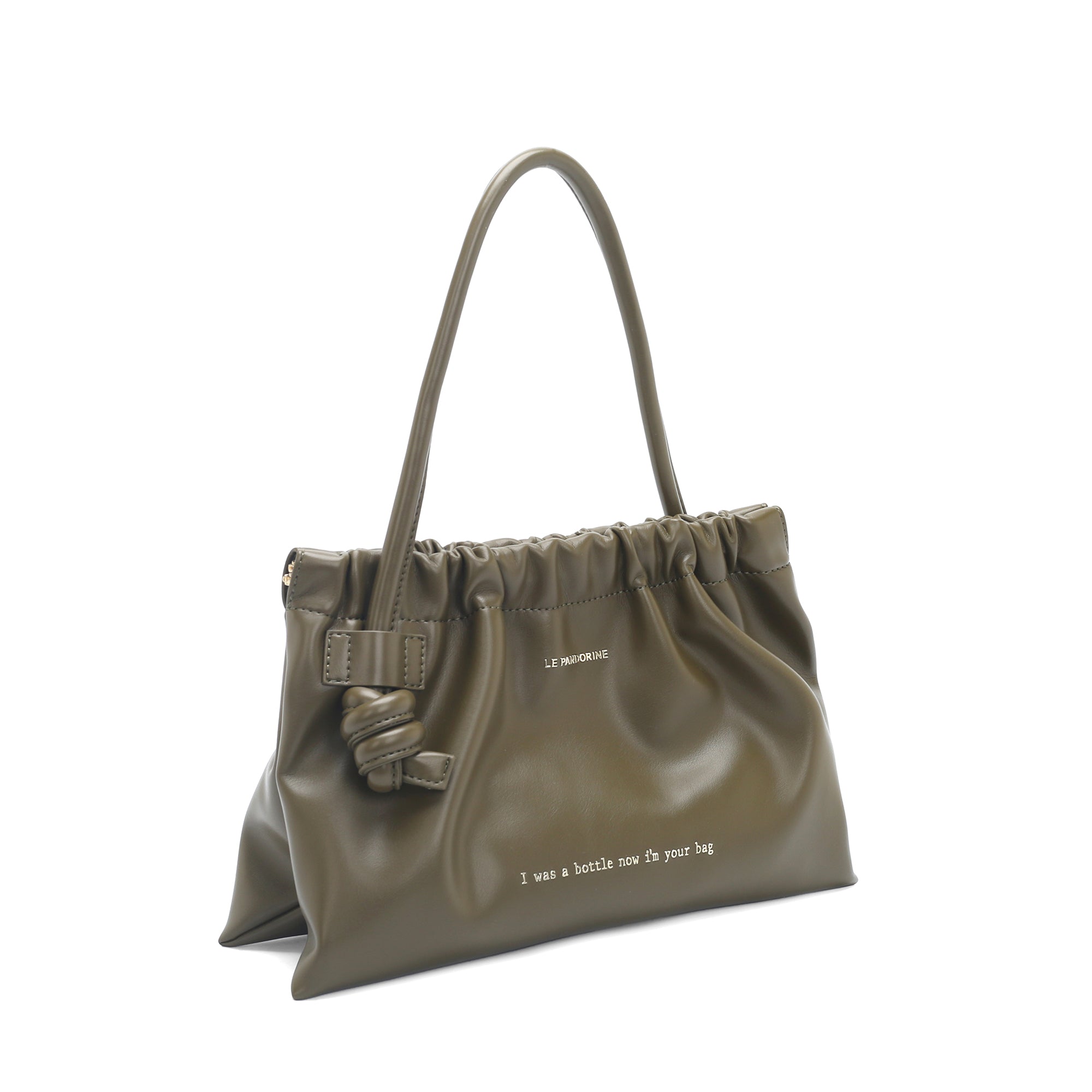 PF263B541.C41 - Borsa a spalla Bottle in materiale riciclato colore verde militare - VERDE | Le Pandorine