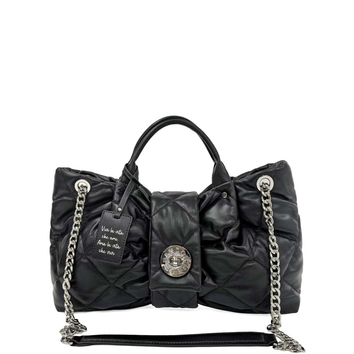 PF2640B67.C99 - Borsa grande a fiocco Seul colore nero - NERO | Le Pandorine