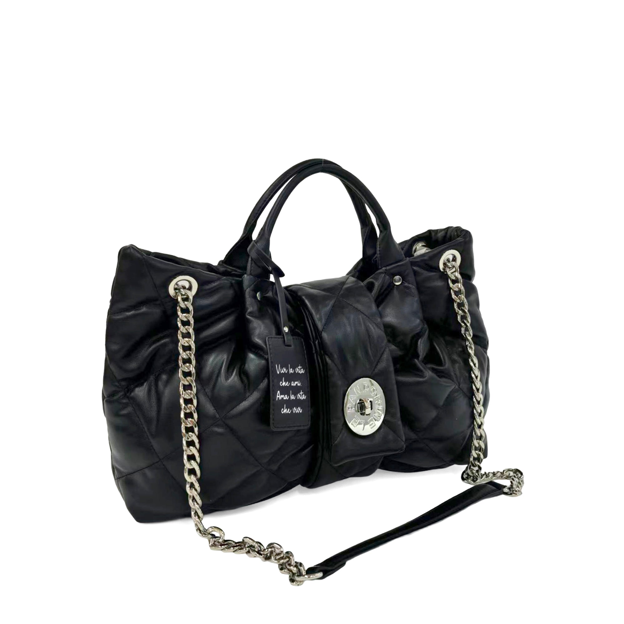PF2640B67.C99 - Borsa grande a fiocco Seul colore nero - NERO | Le Pandorine