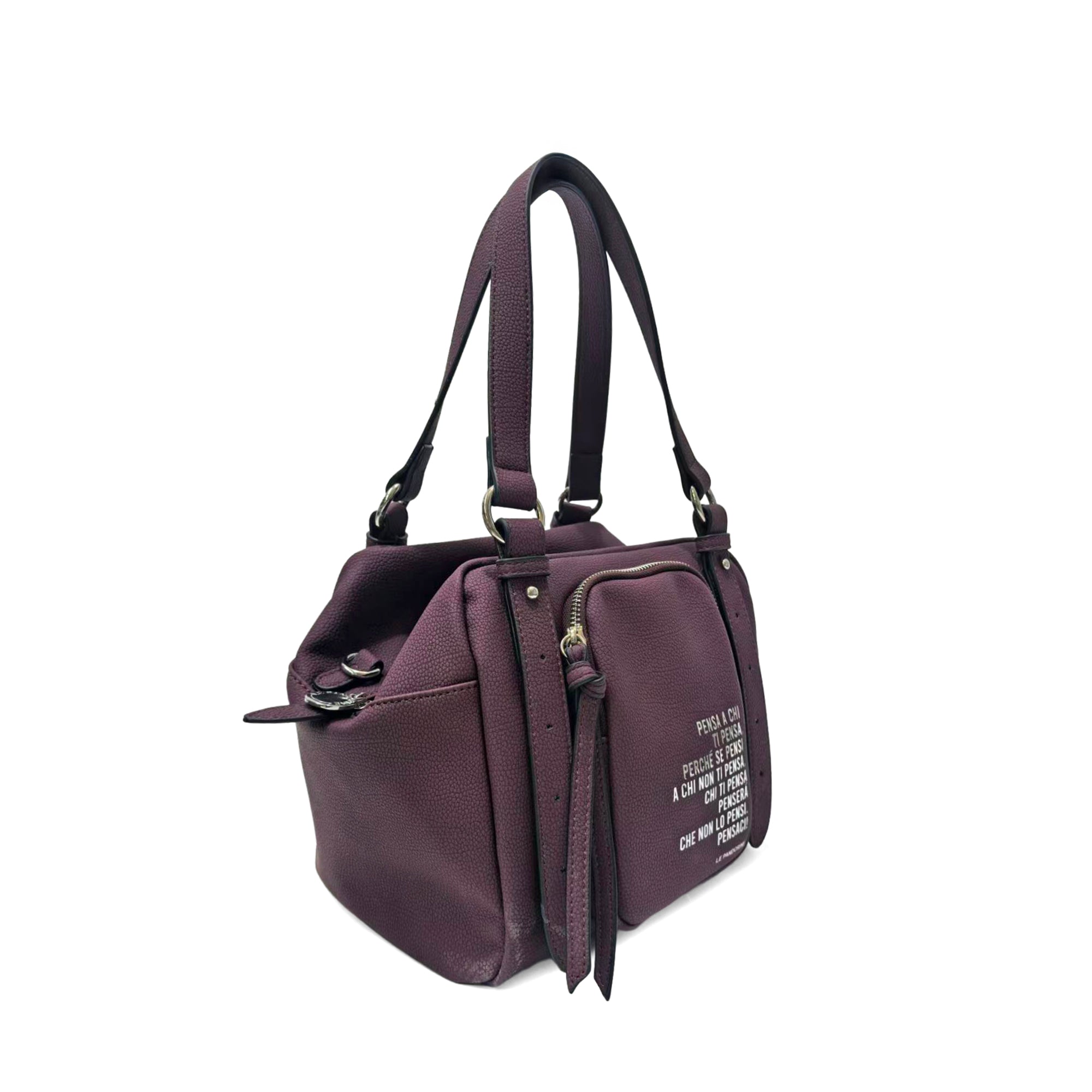 Borsa a spalla Amsterdam colore bordeaux - Borse con le frasi | Le Pandorine