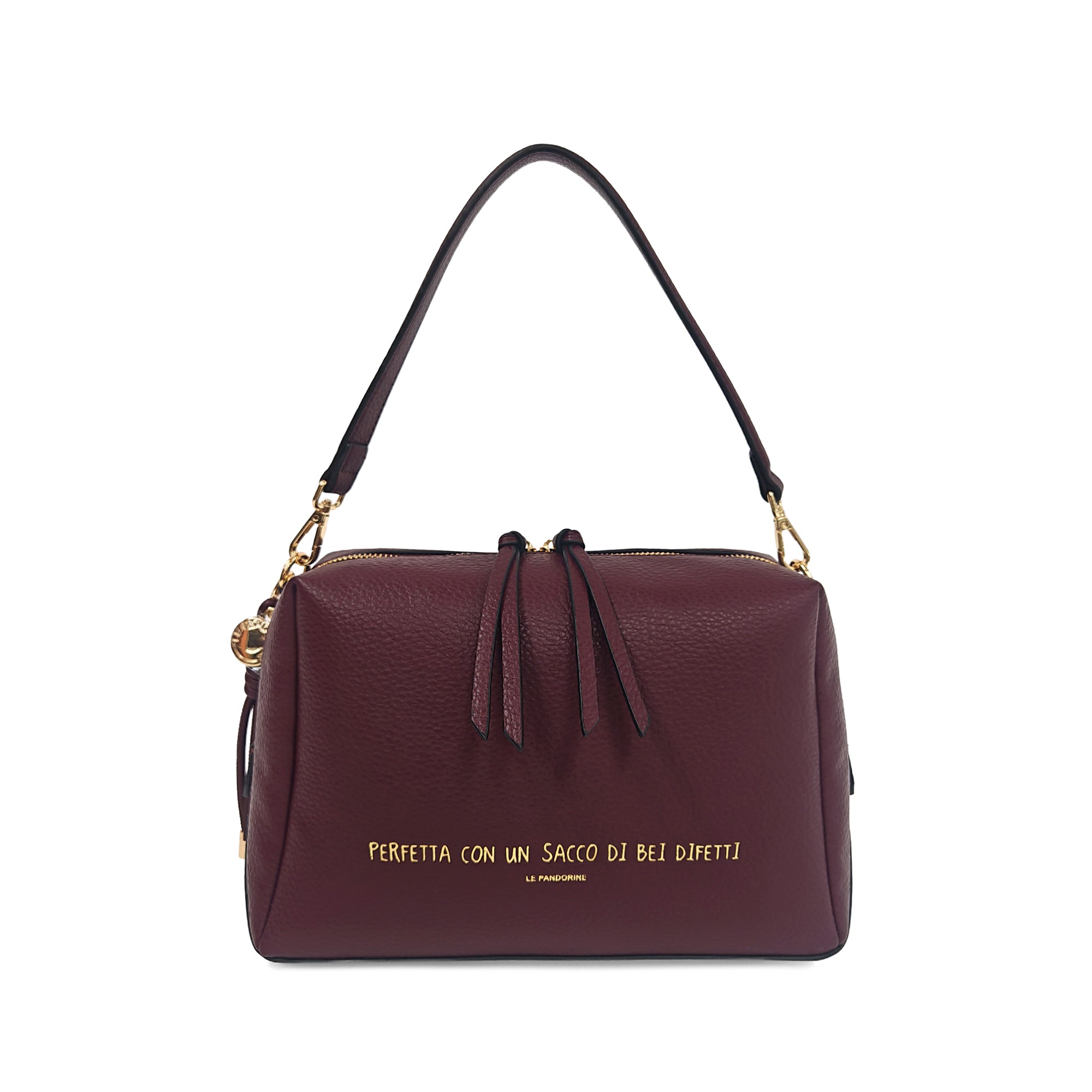 Borsa a spalla Berlino colore vinaccia - Borse con le frasi | Le Pandorine