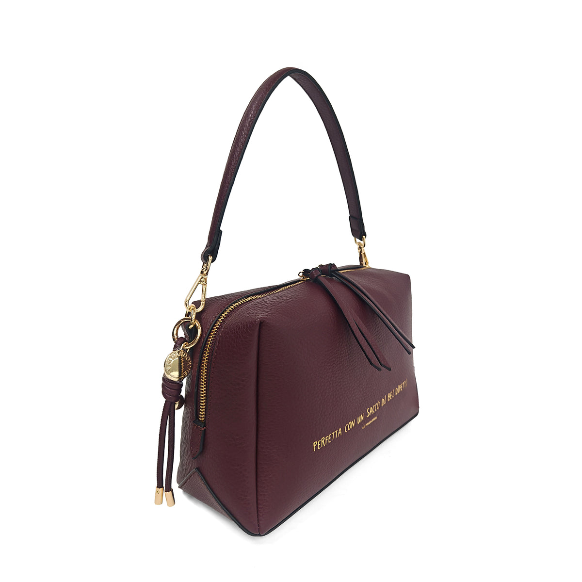 Borsa a spalla Berlino colore vinaccia - Borse con le frasi | Le Pandorine