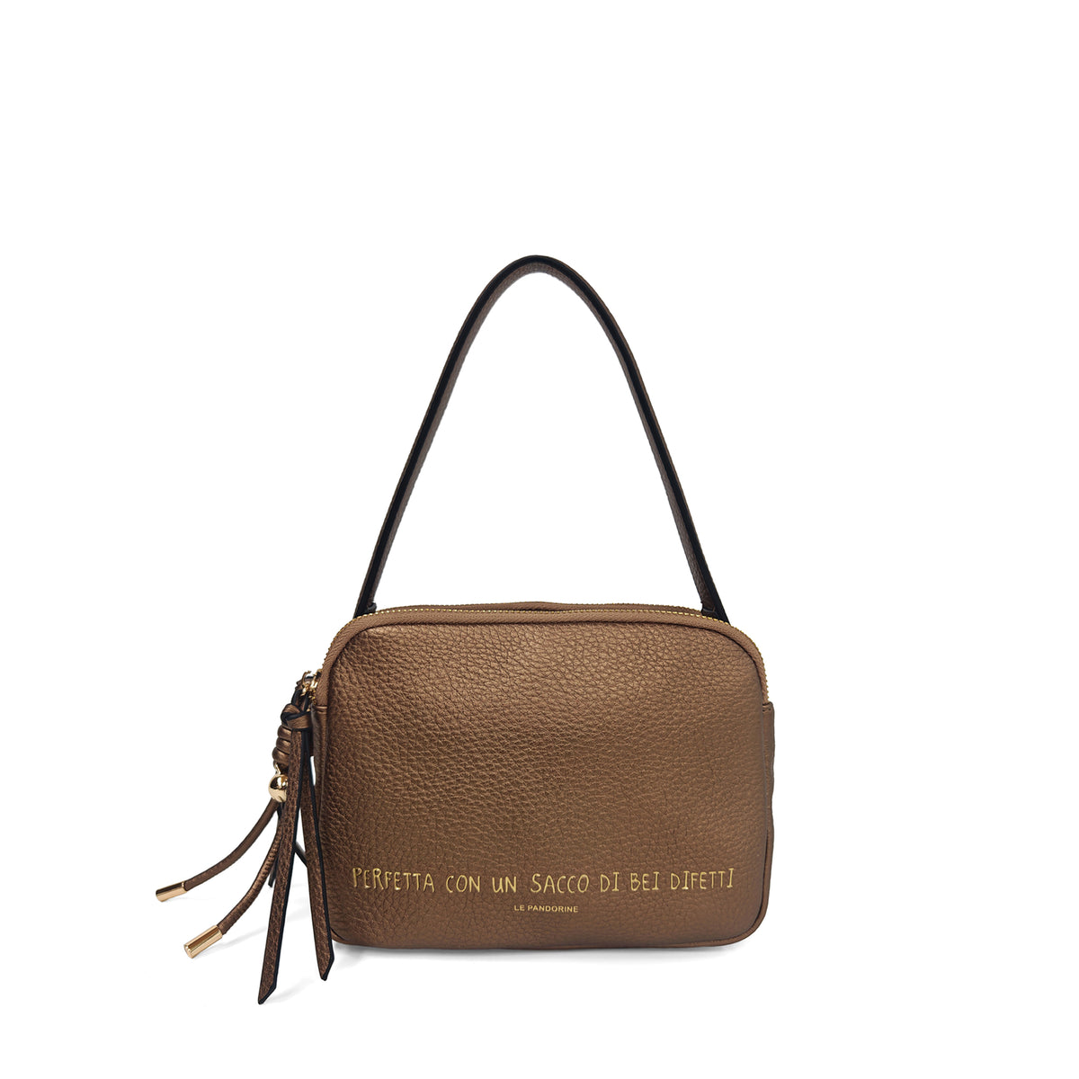 PF266B551.C51 - Tracolla con due zip Berlino colore rame - BROWN | Le Pandorine