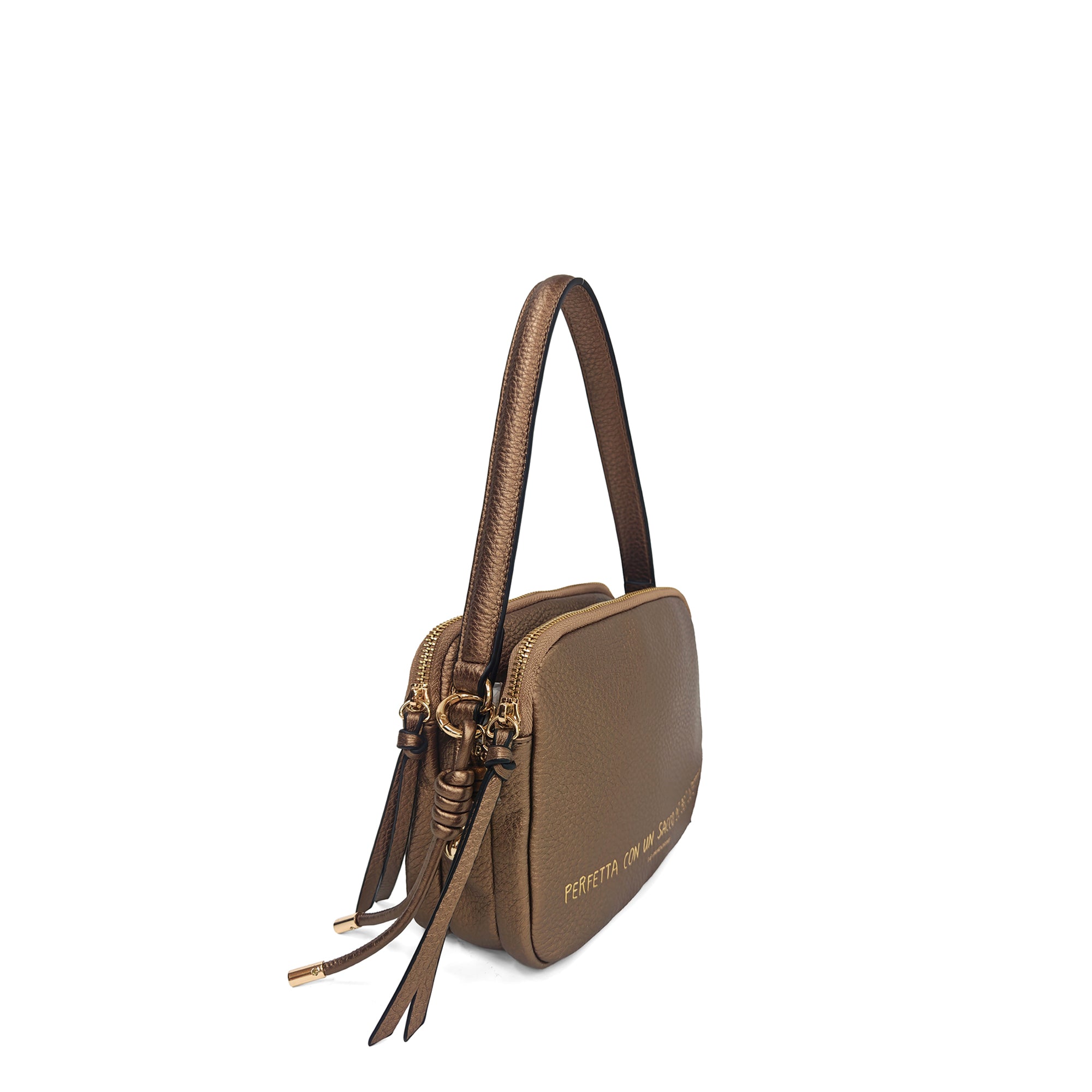 PF266B551.C51 - Tracolla con due zip Berlino colore rame - BROWN | Le Pandorine