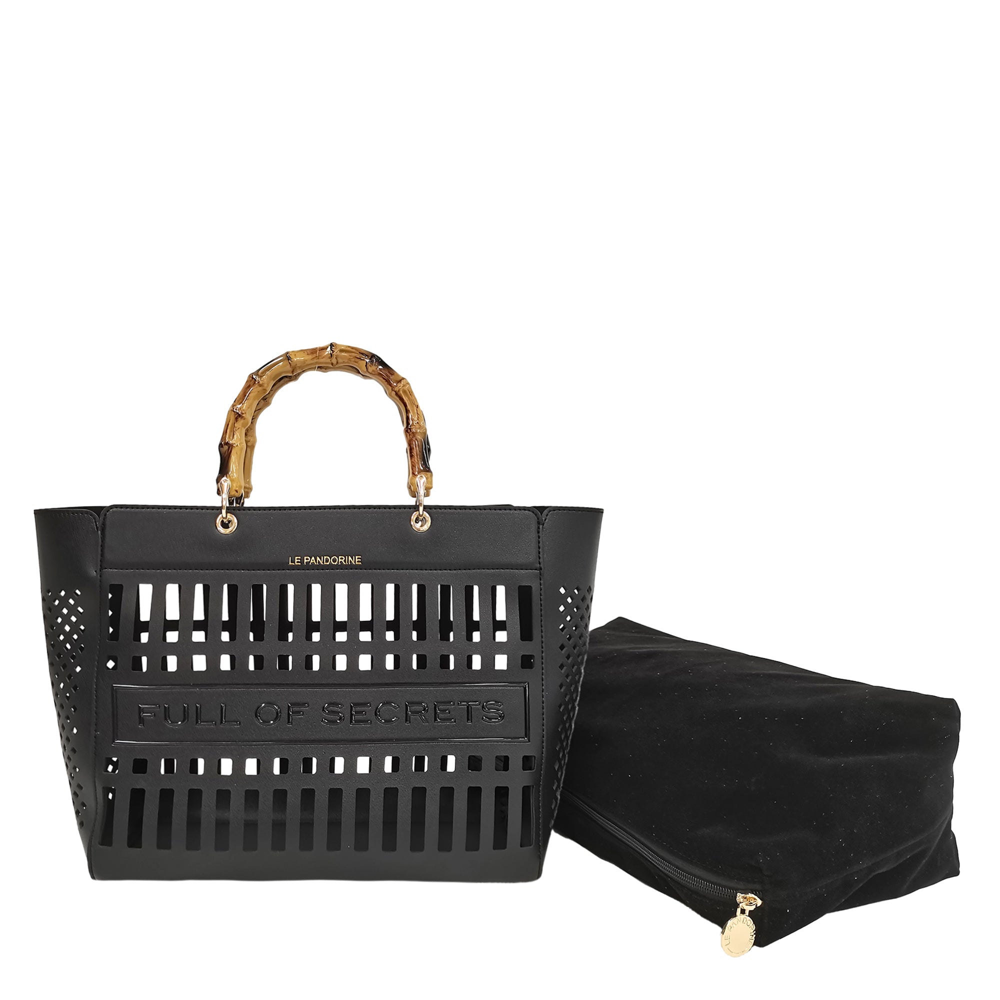 black Laser Mini Handbag - Women Bags | Le Pandorine