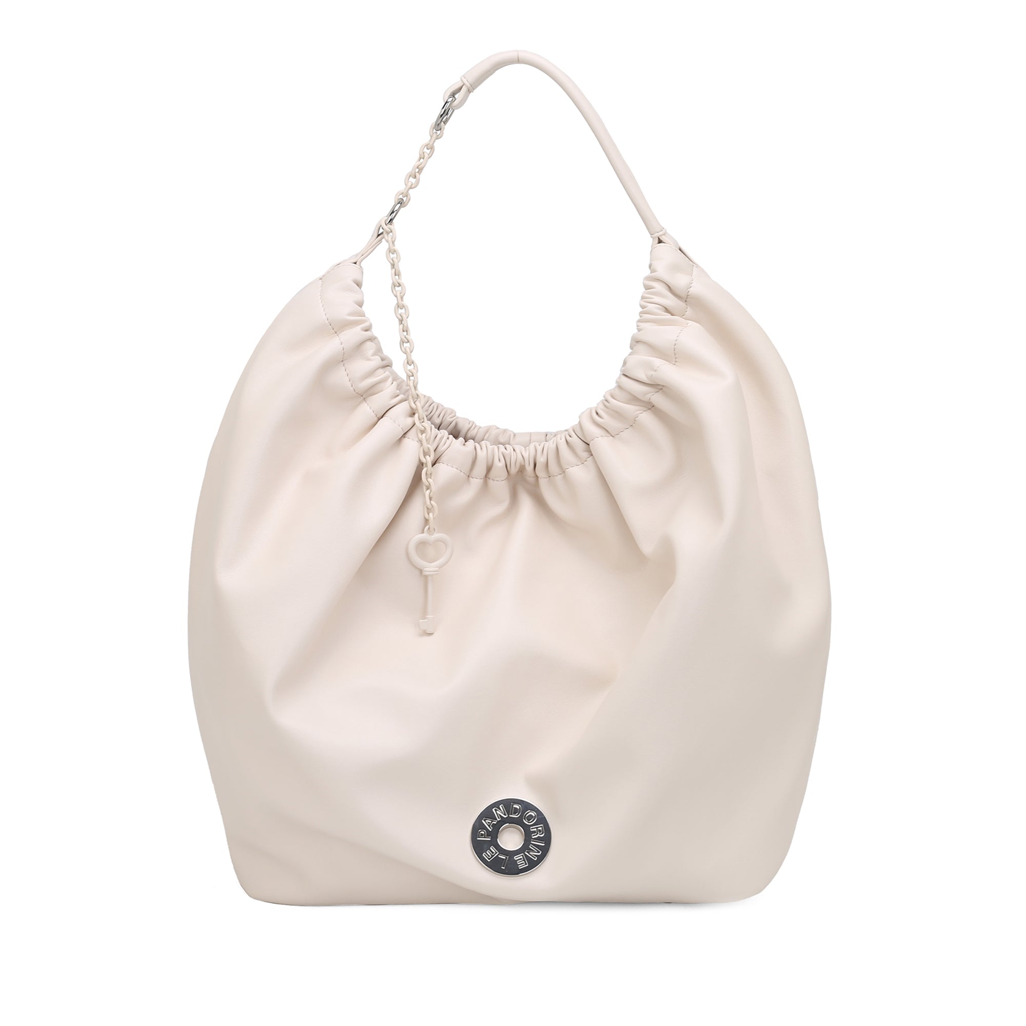 white Mirella Big Bag With Charm - Shopping Bags | Le Pandorine