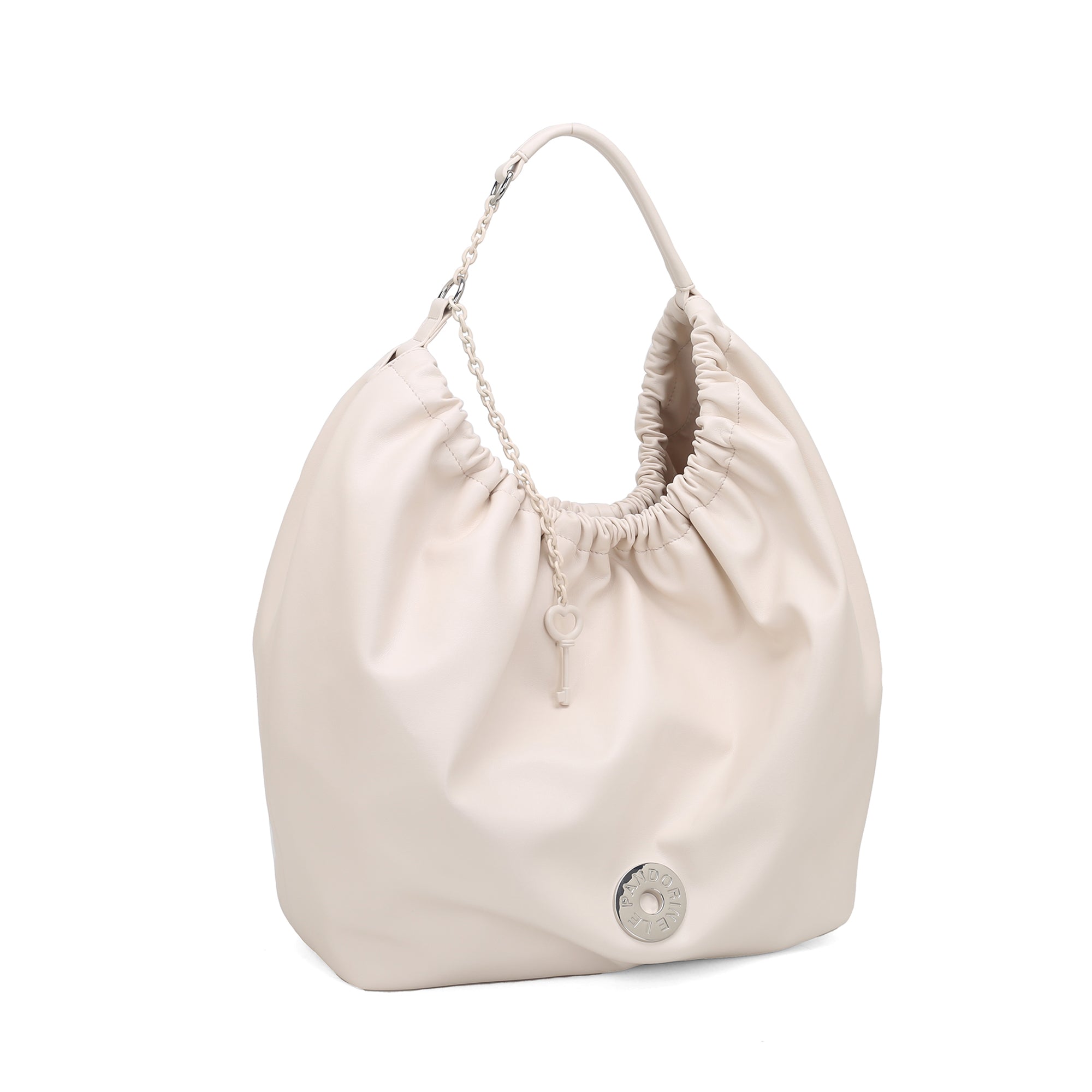 white Mirella Big Bag With Charm - Shopping Bags | Le Pandorine