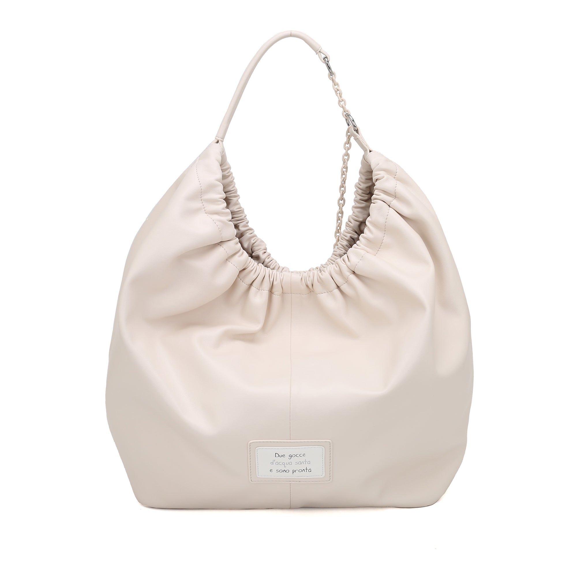 Sacca Grande Mirella Con Pendente colore bianco - Borse Shopper | Le Pandorine