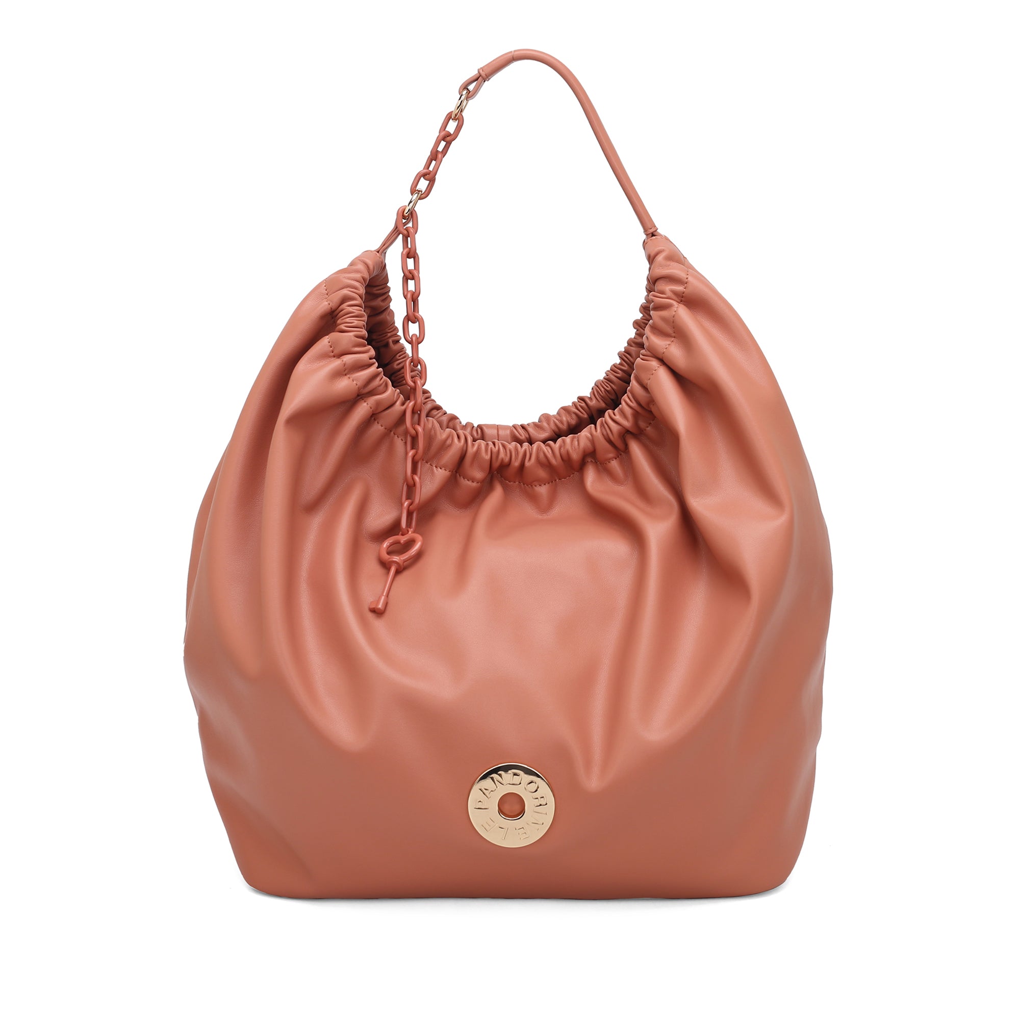 peach Mirella Big Bag With Charm - Shopping Bags | Le Pandorine