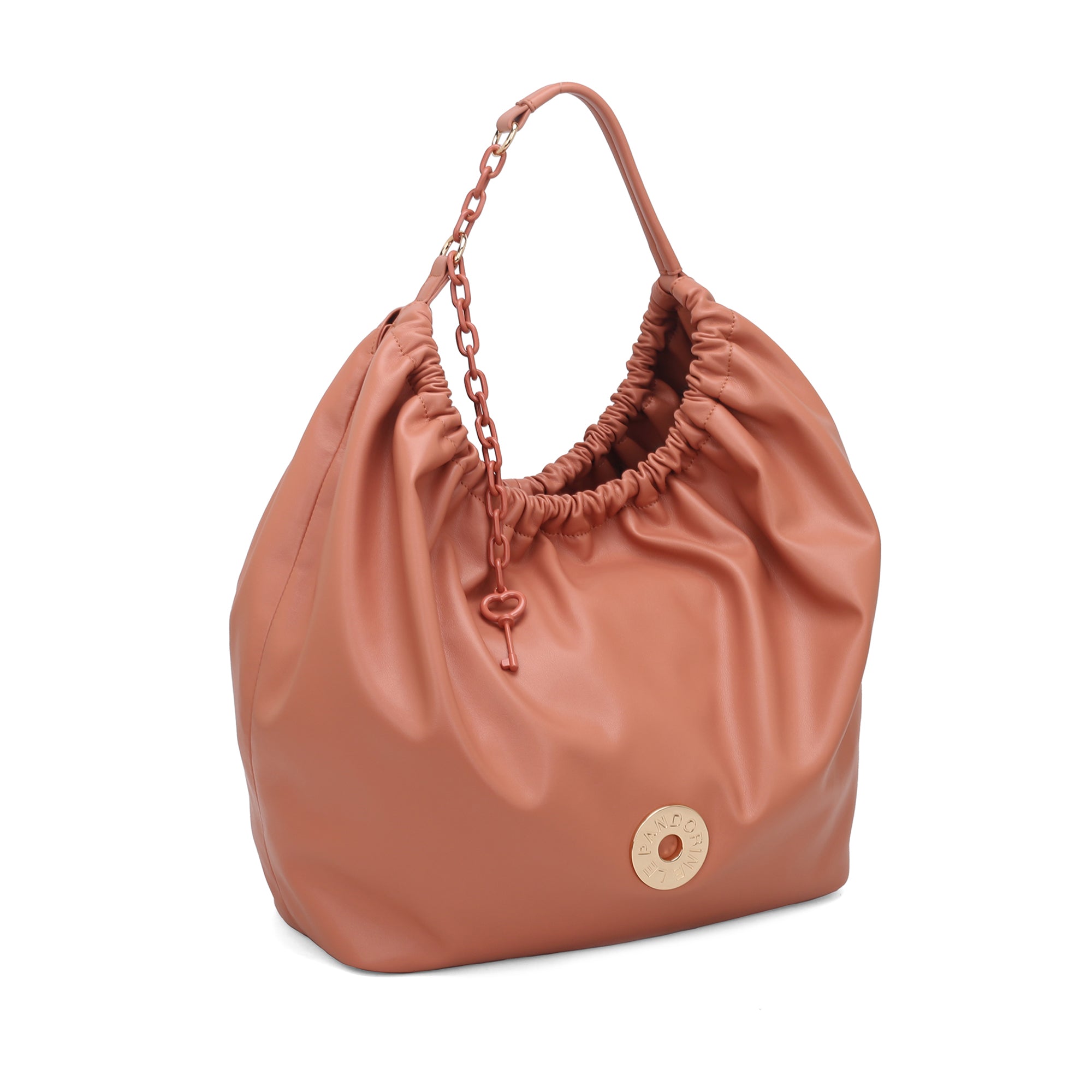 Sacca Grande Mirella Con Pendente colore pesca - Borse Shopper | Le Pandorine