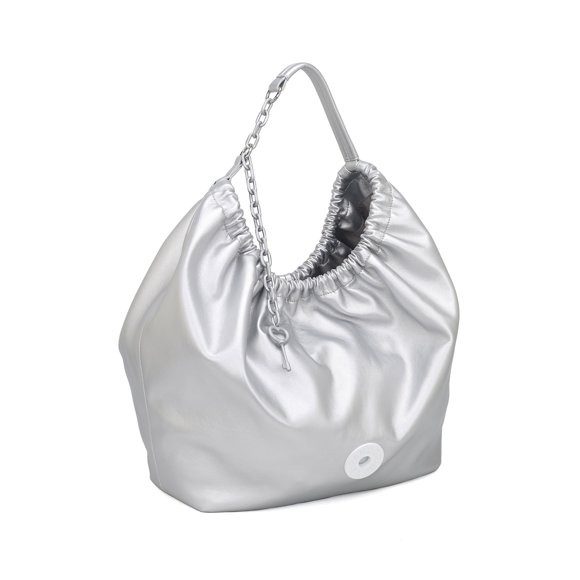 Sacca Grande Mirella Con Pendente colore argento - Borse Shopper | Le Pandorine