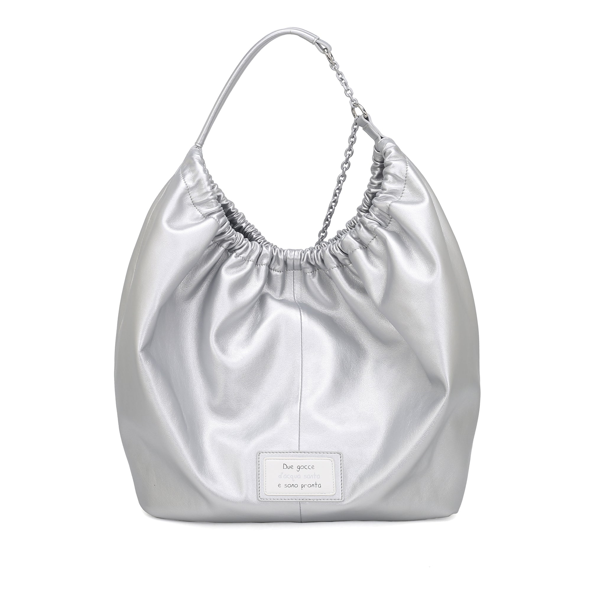 silver Mirella Big Bag With Charm - SILVER | Le Pandorine