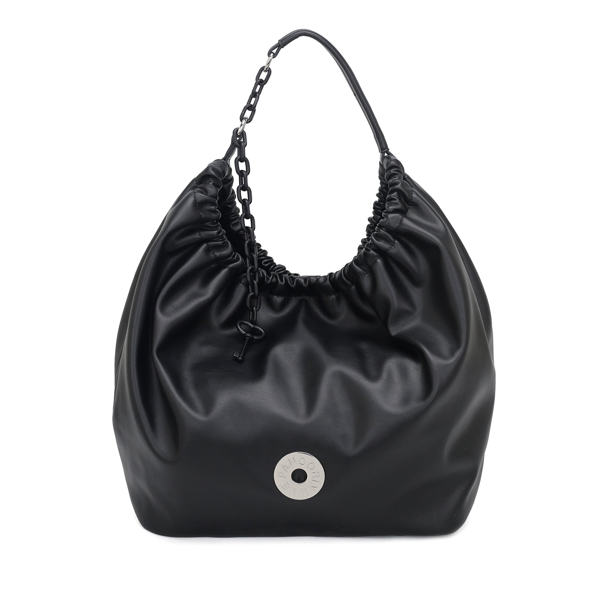 black Mirella Big Bag With Charm - Shopping Bags | Le Pandorine