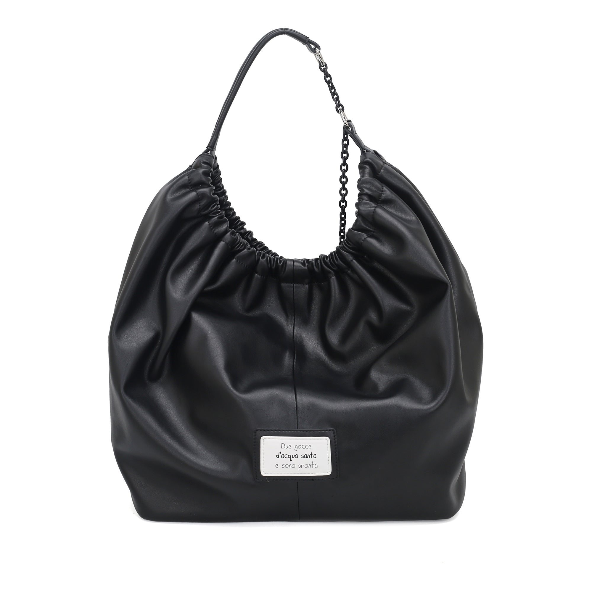 black Mirella Big Bag With Charm - BLACK | Le Pandorine