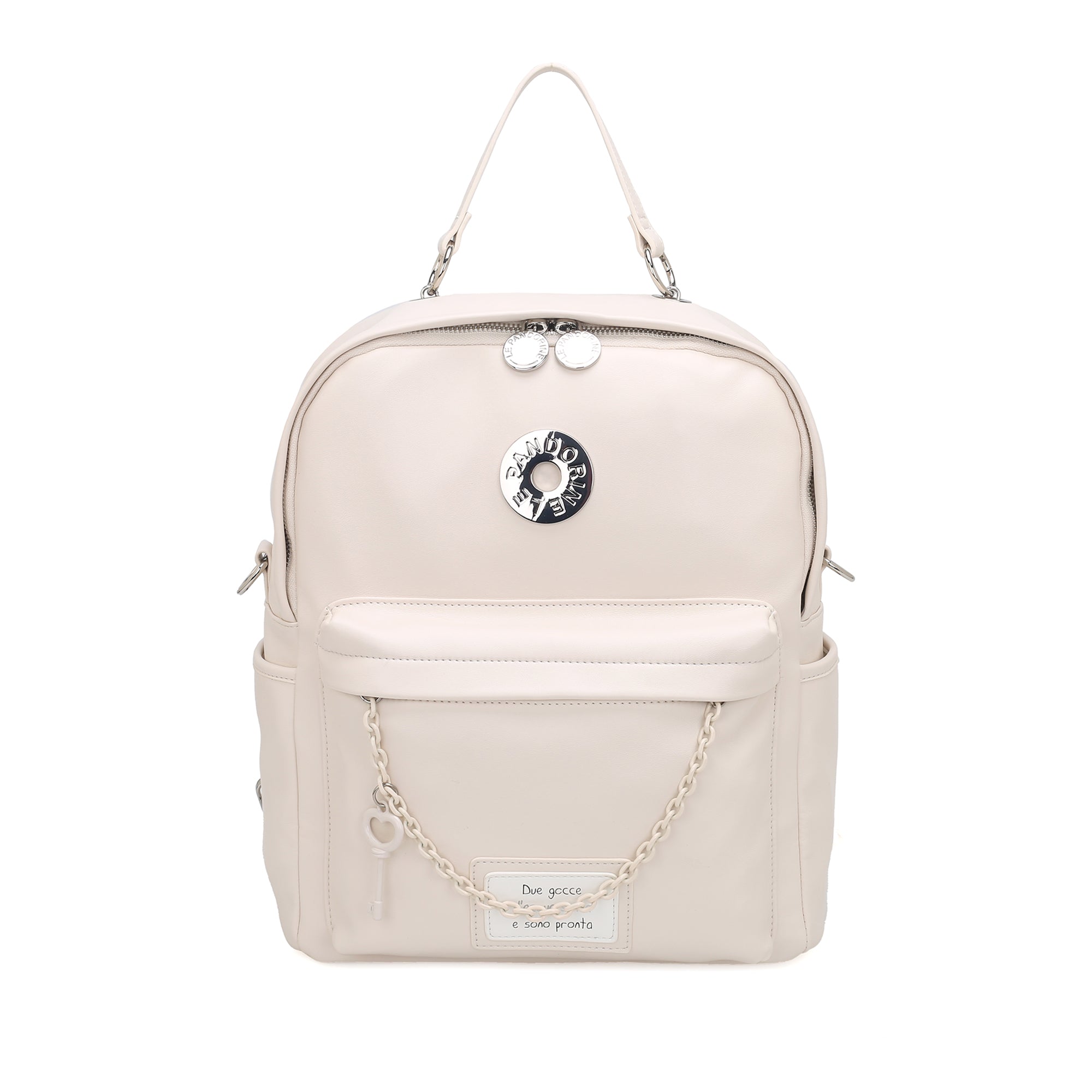 white Backpack Mirella With Charm - Women's Backpack | Le Pandorine