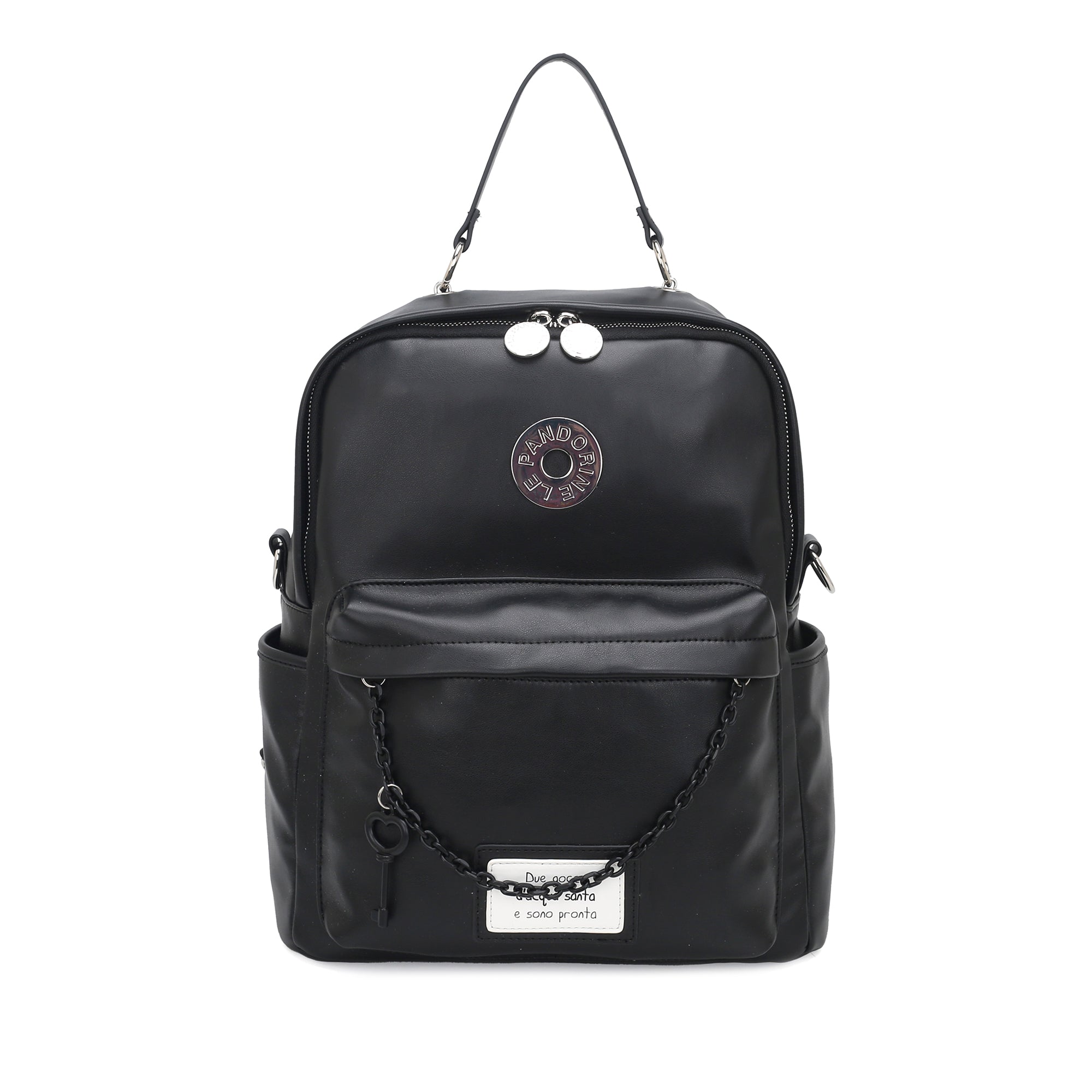 black Backpack Mirella With Charm - Women Bags | Le Pandorine