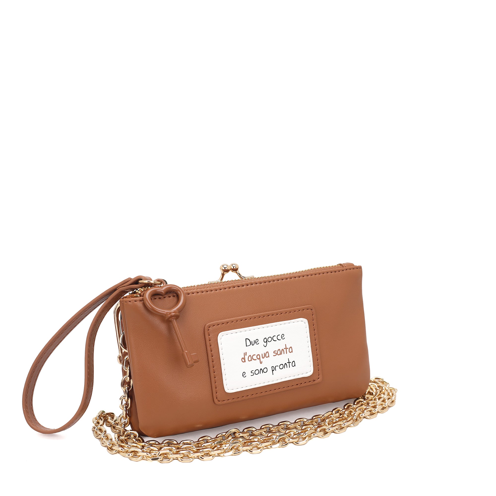 natural Mirella Pochette With Wristband - Women's Pochette | Le Pandorine