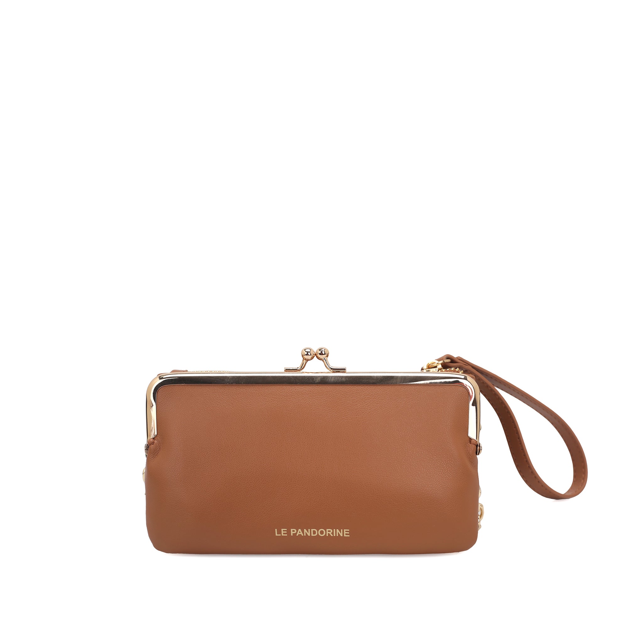 natural Mirella Pochette With Wristband - Women Bags | Le Pandorine