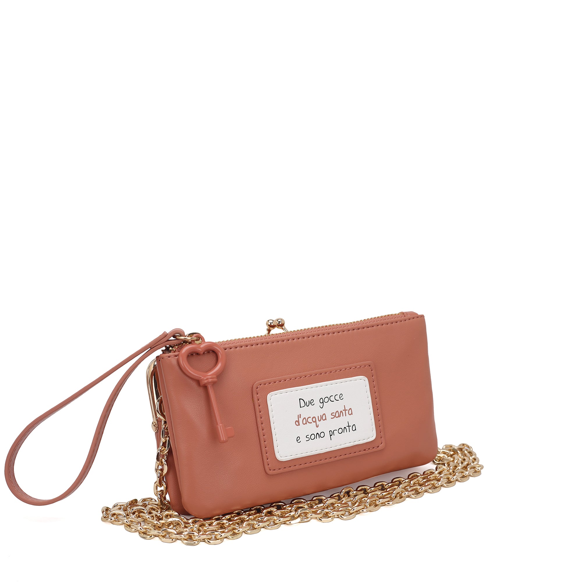 peach Mirella Pochette With Wristband - Women's Pochette | Le Pandorine