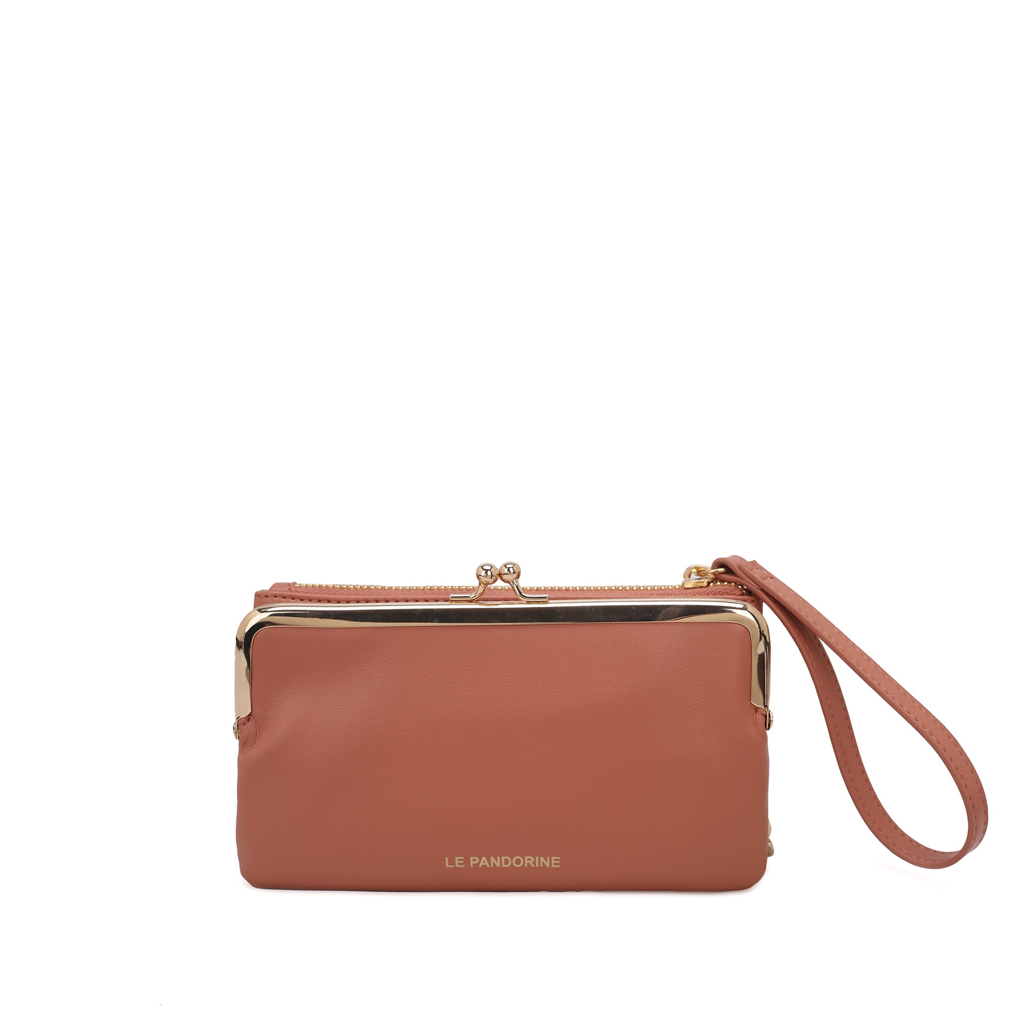 peach Mirella Pochette With Wristband - Women Bags | Le Pandorine