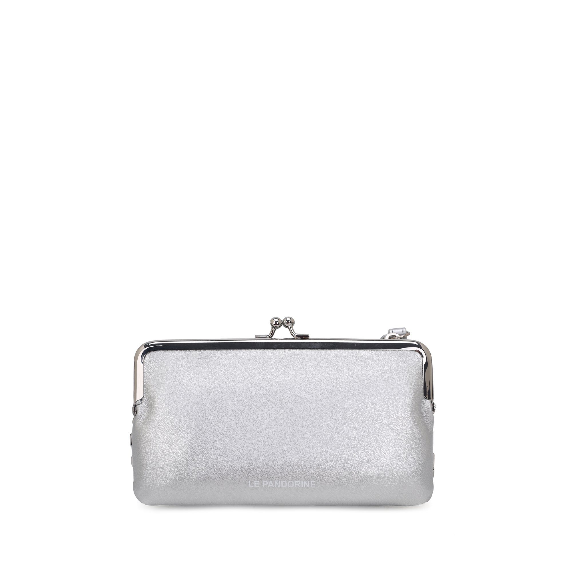 silver Mirella Pochette With Wristband - Women's Pochette | Le Pandorine