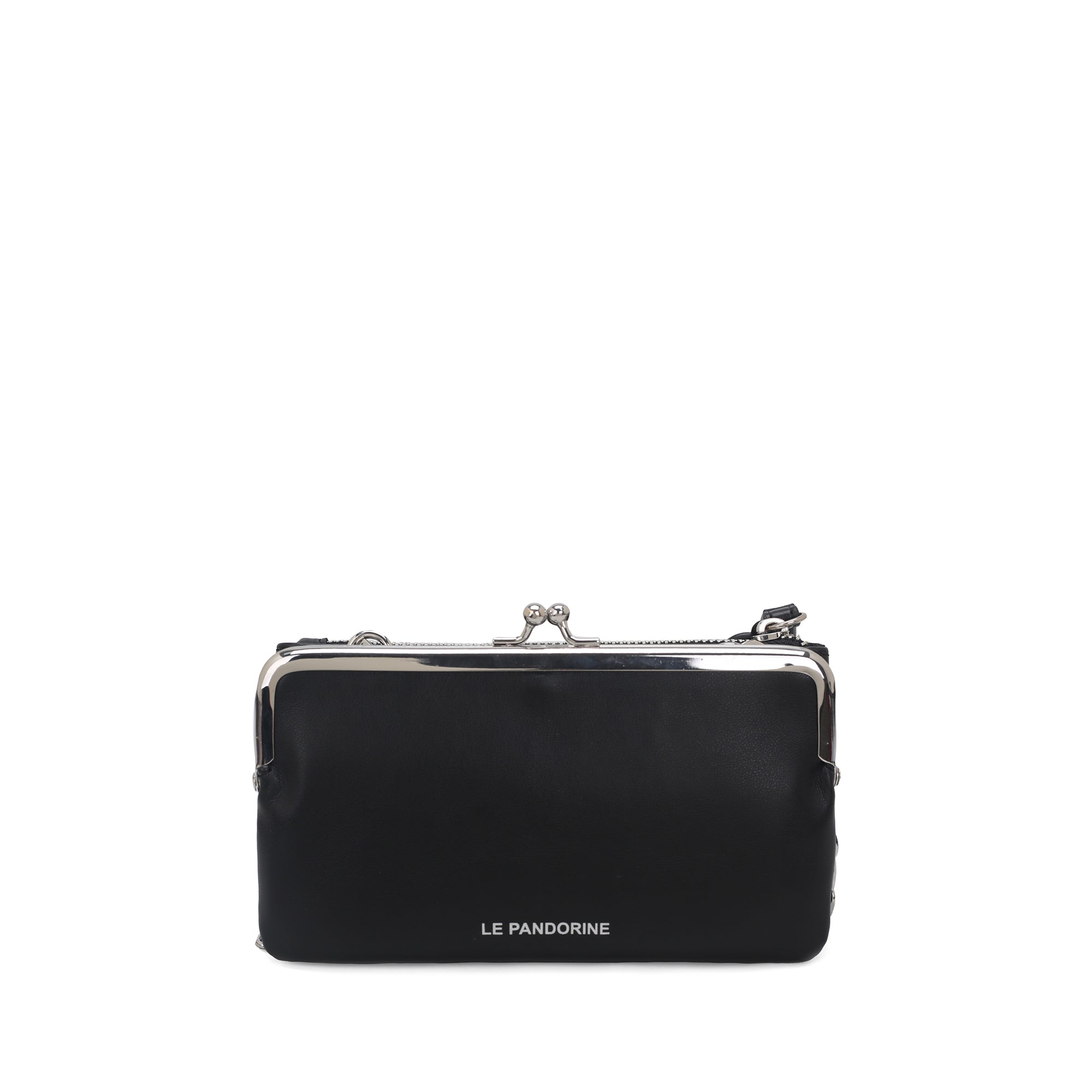 black Mirella Pochette With Wristband - Women's Pochette | Le Pandorine