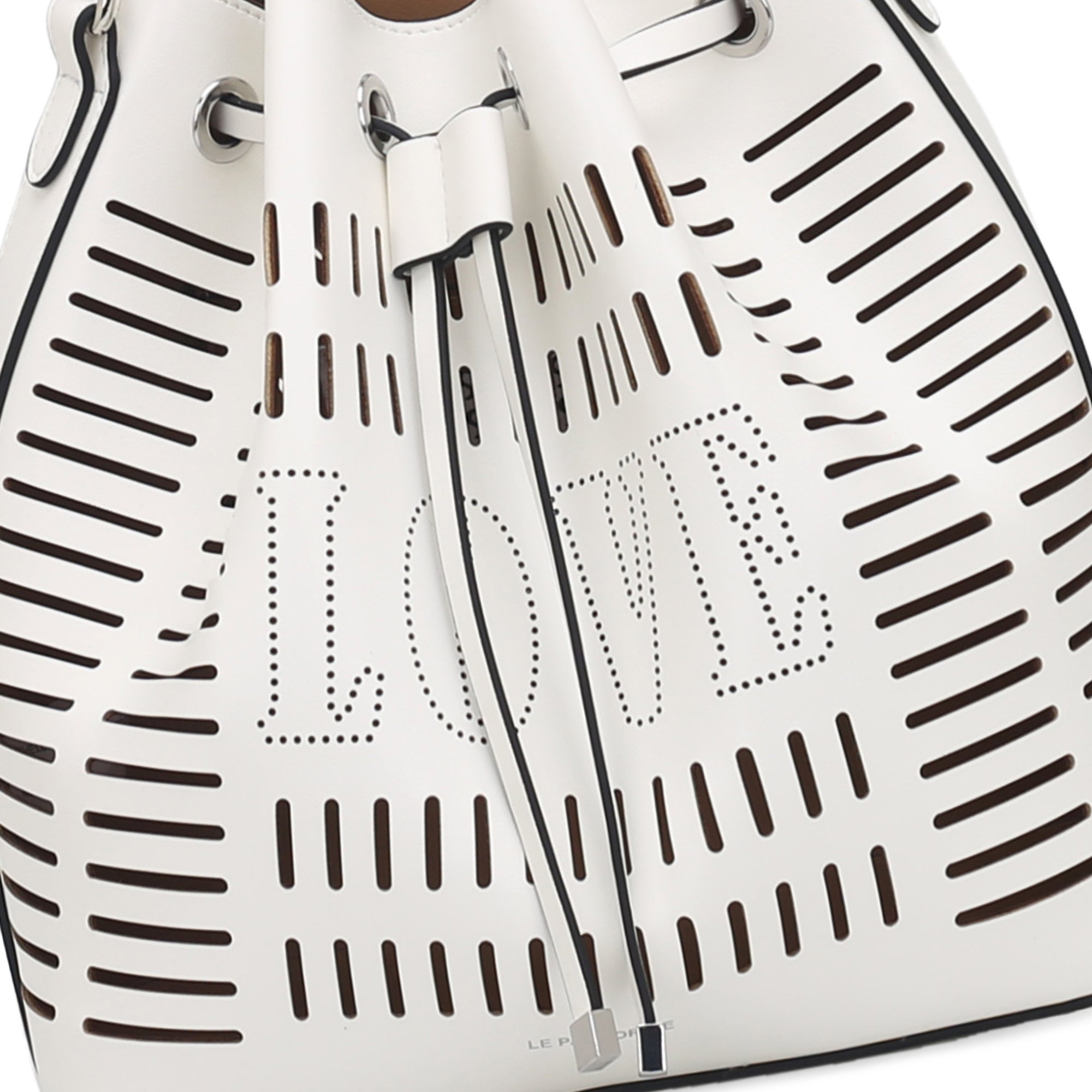 white Nina Bucket Laser-cut - Shoulder Bags | Le Pandorine