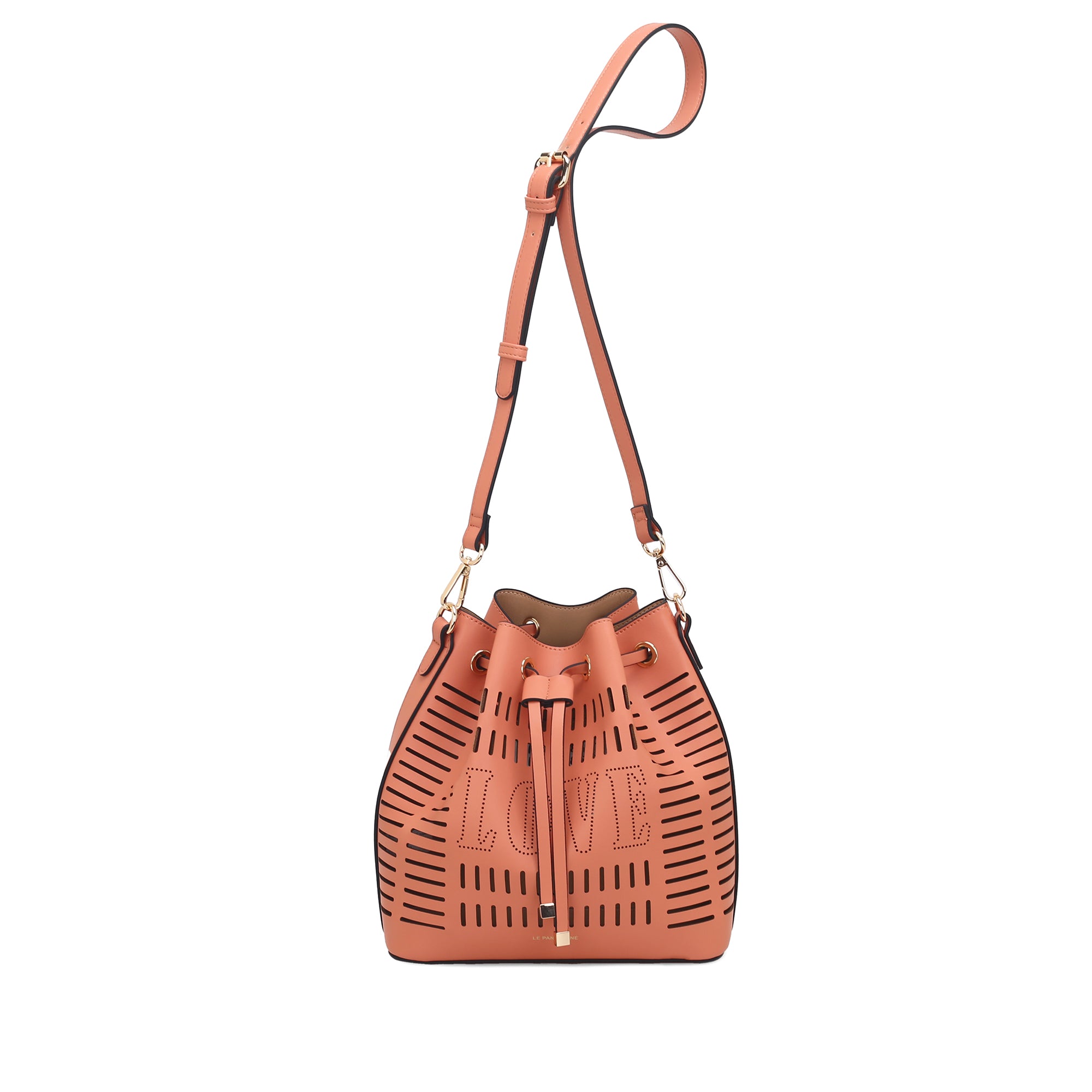 peach Nina Bucket Laser-cut - Shoulder Bags | Le Pandorine