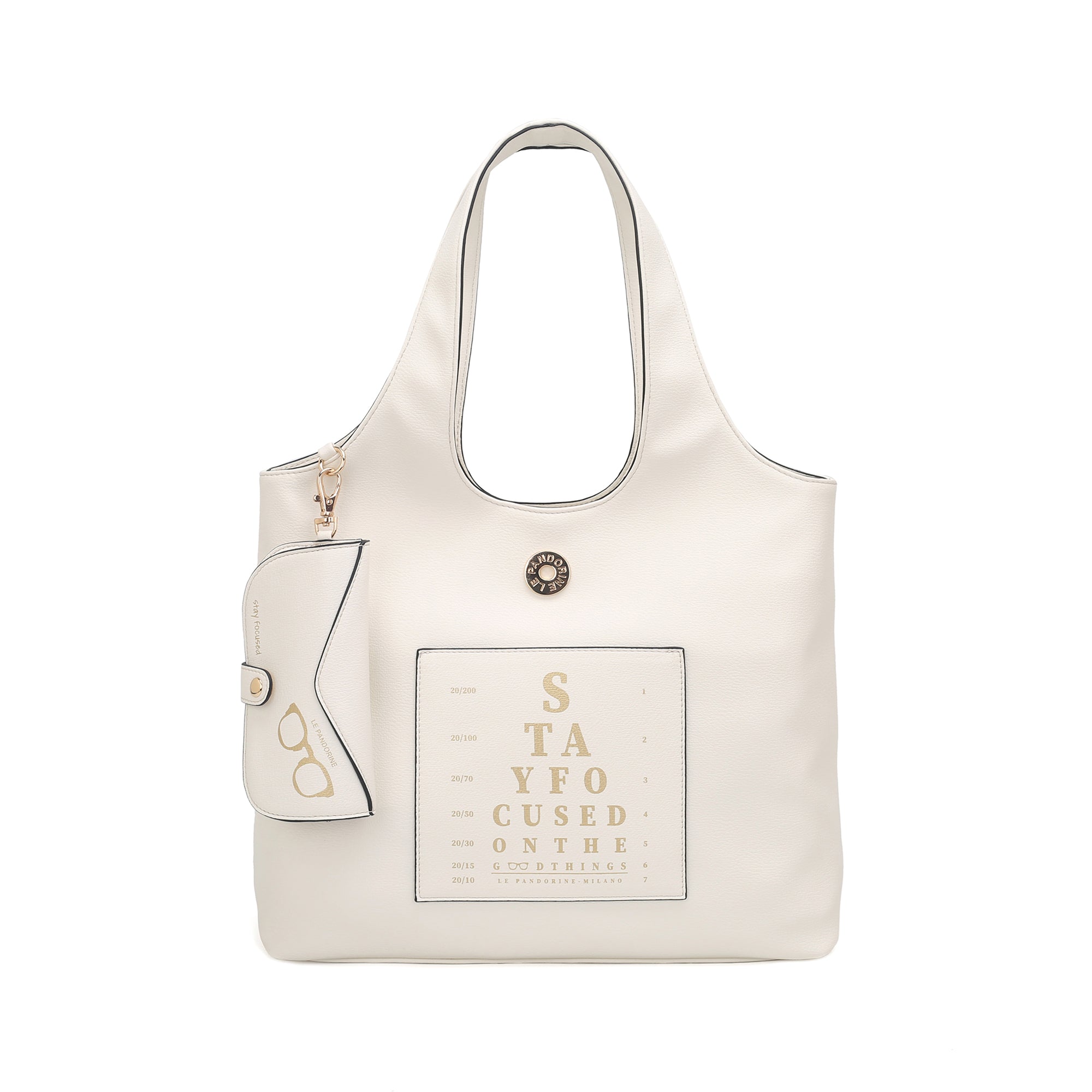 Borsa Focus Con Portaocchiali Applicato colore bianco - Focus Bag | Le Pandorine