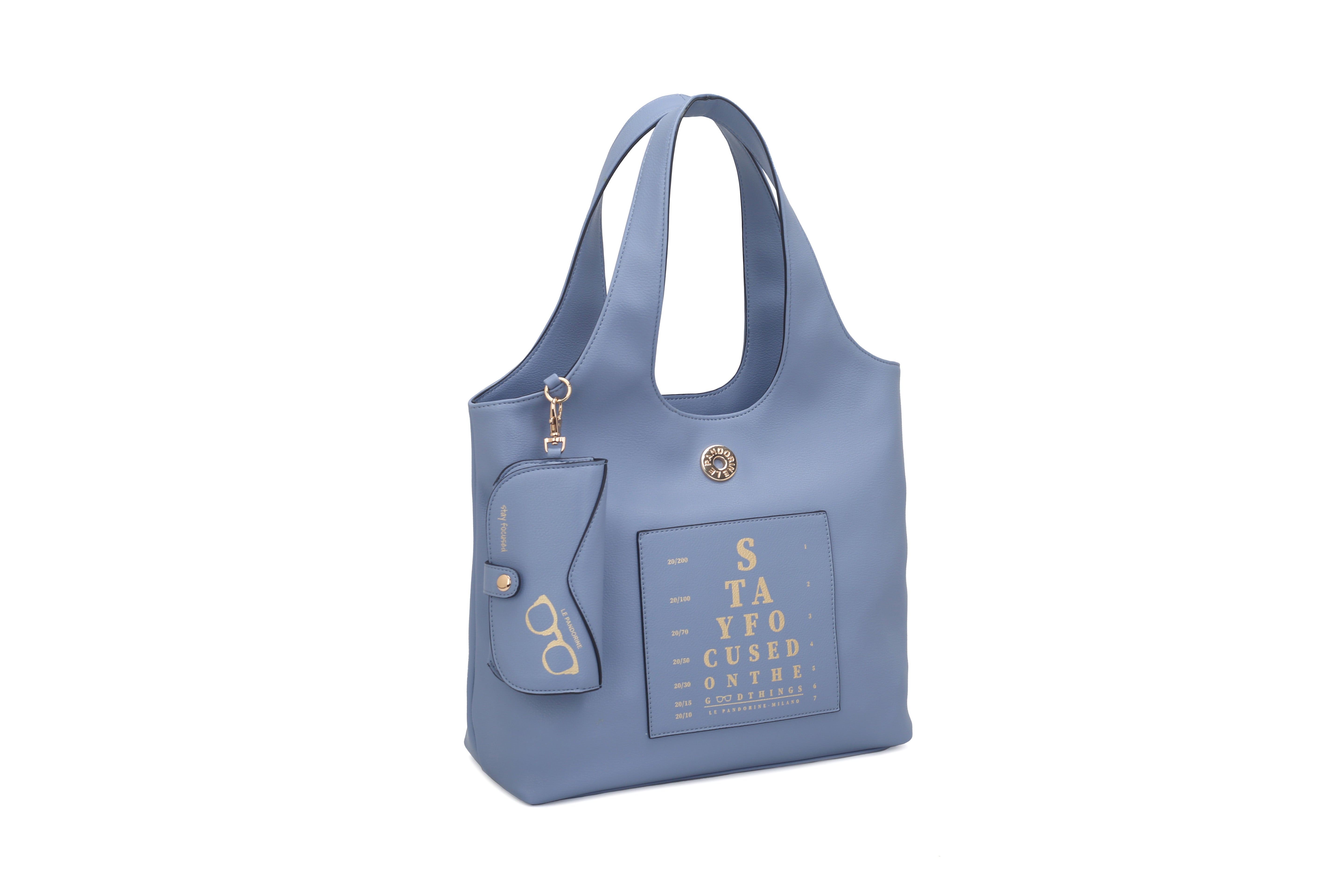 Borsa Focus Con Portaocchiali Applicato colore azzurro - AZZURRO | Le Pandorine