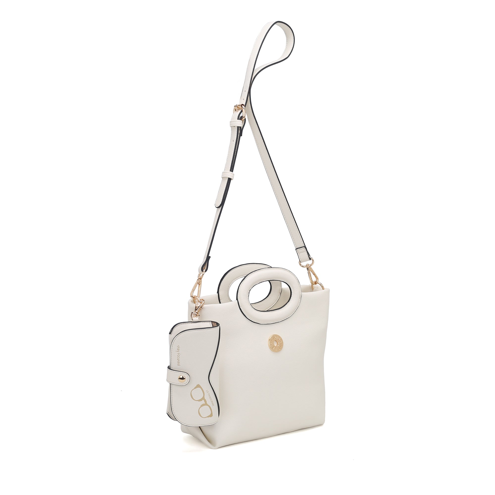 white Focus Bag Mini WithCharm Glasses Holder - WHITE | Le Pandorine