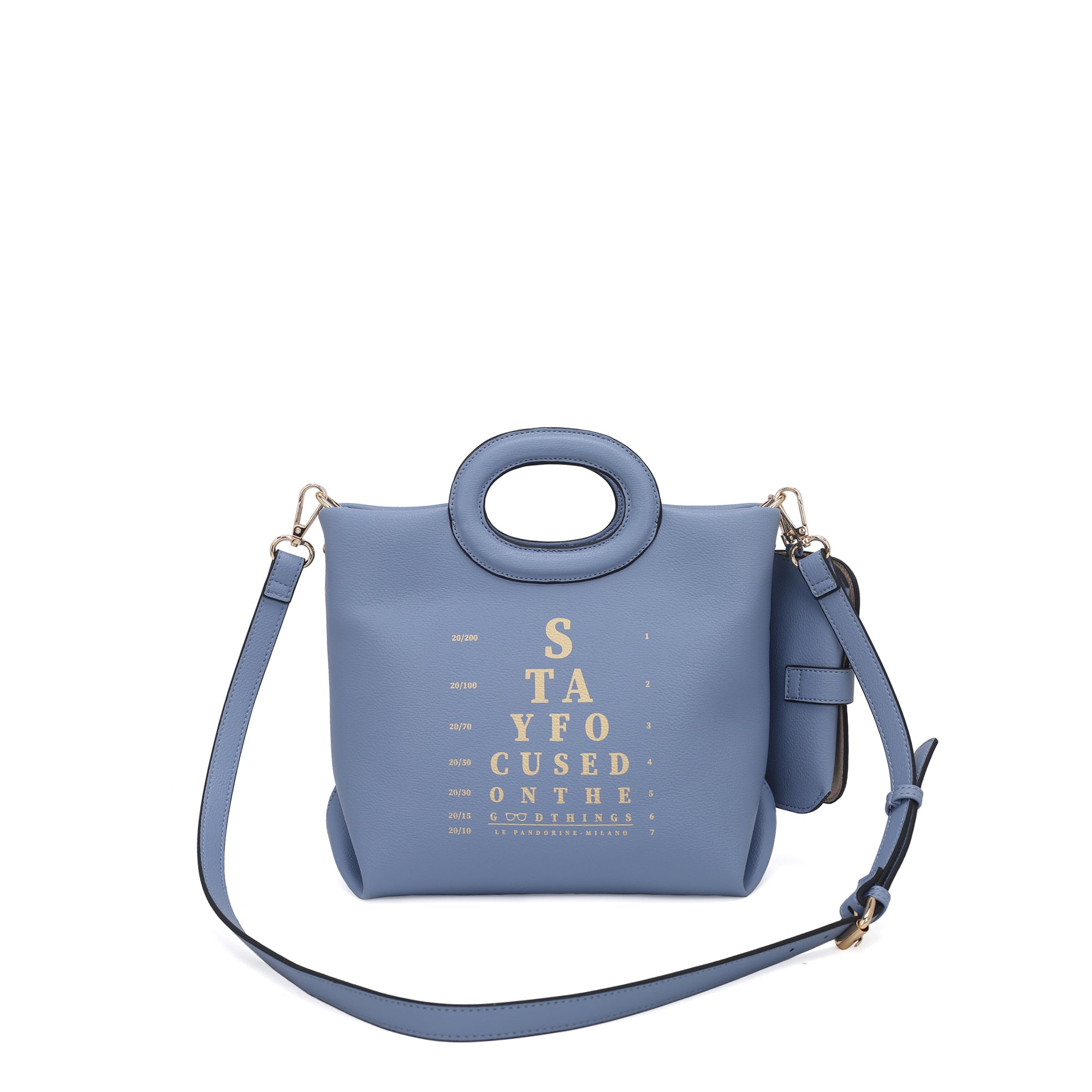 Borsa Focus Mini Con Portaocchiali Applicato colore azzurro - Focus Bag | Le Pandorine