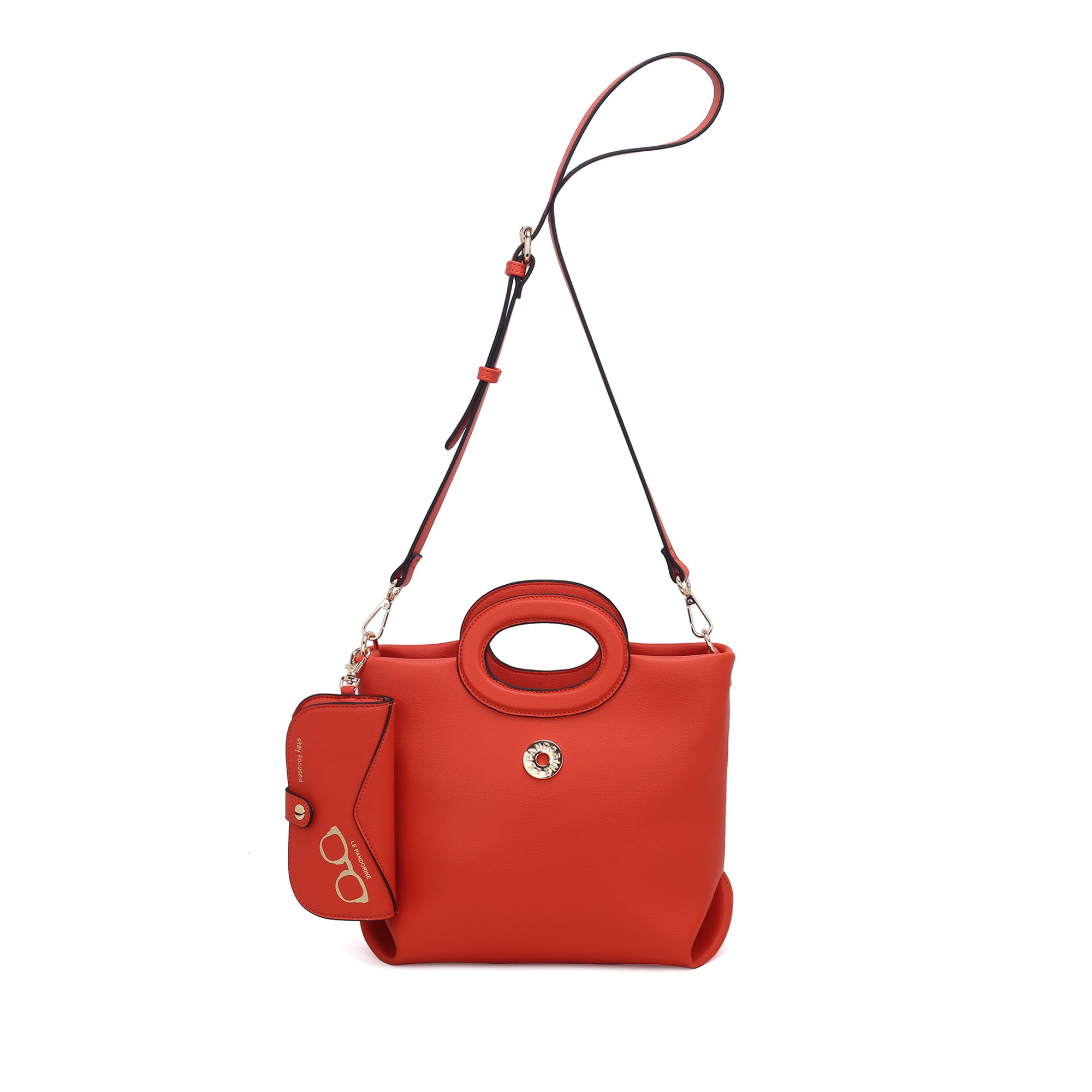 Borsa Focus Mini Con Portaocchiali Applicato colore arancione - Focus Bag | Le Pandorine