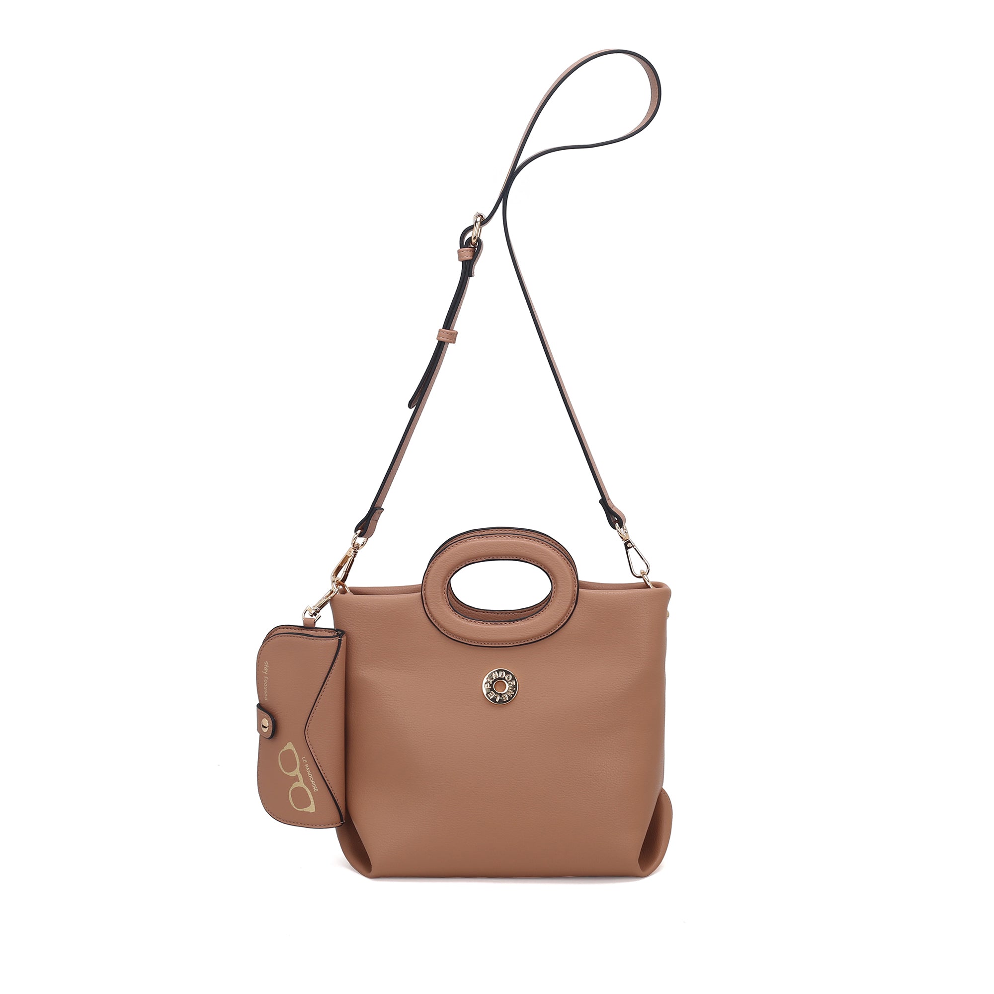 Borsa Focus Mini Con Portaocchiali Applicato colore tabacco - Borse a Mano Donna | Le Pandorine