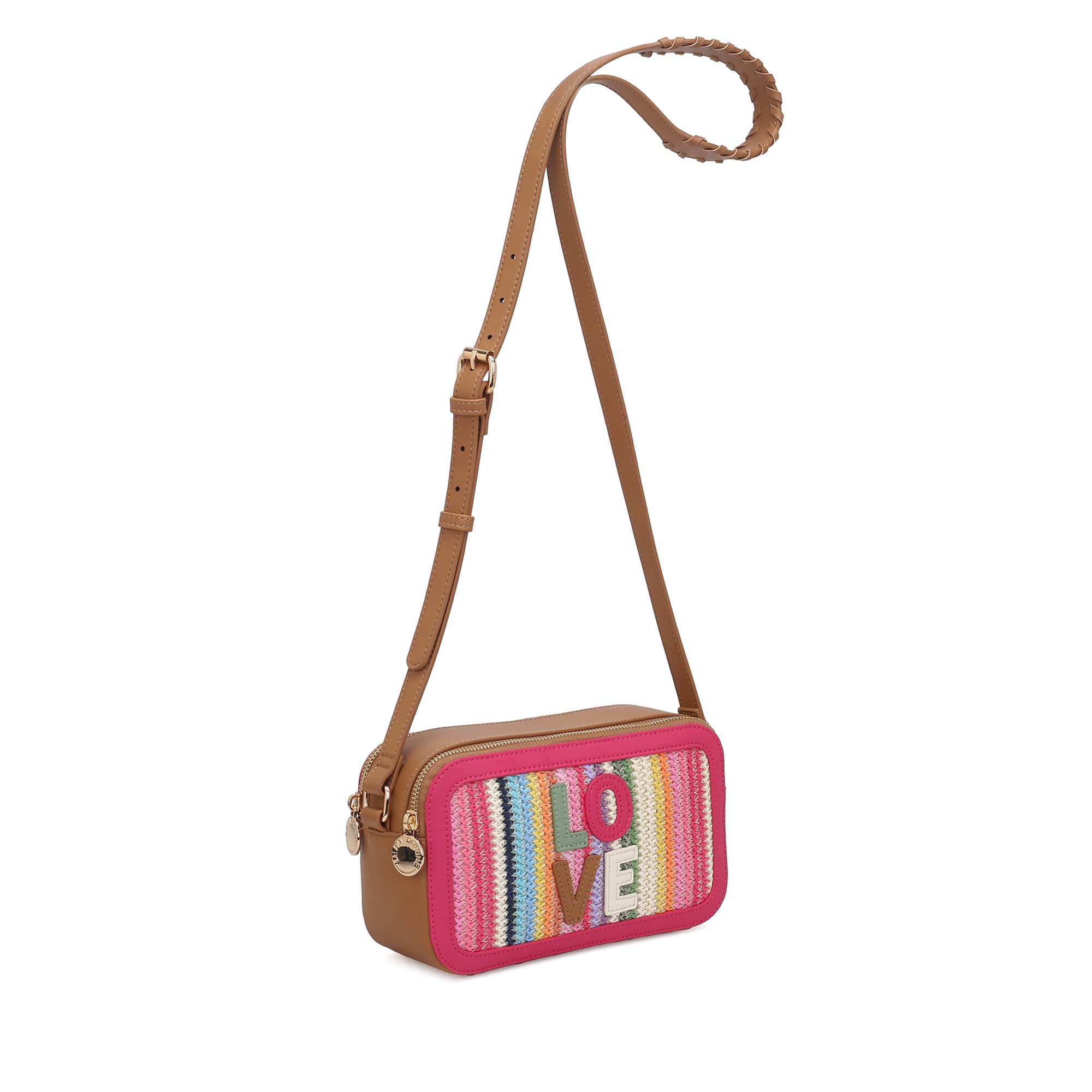 fuchsia Raffaella Pochette With Keychain - Women's Crossbody Bag | Le Pandorine