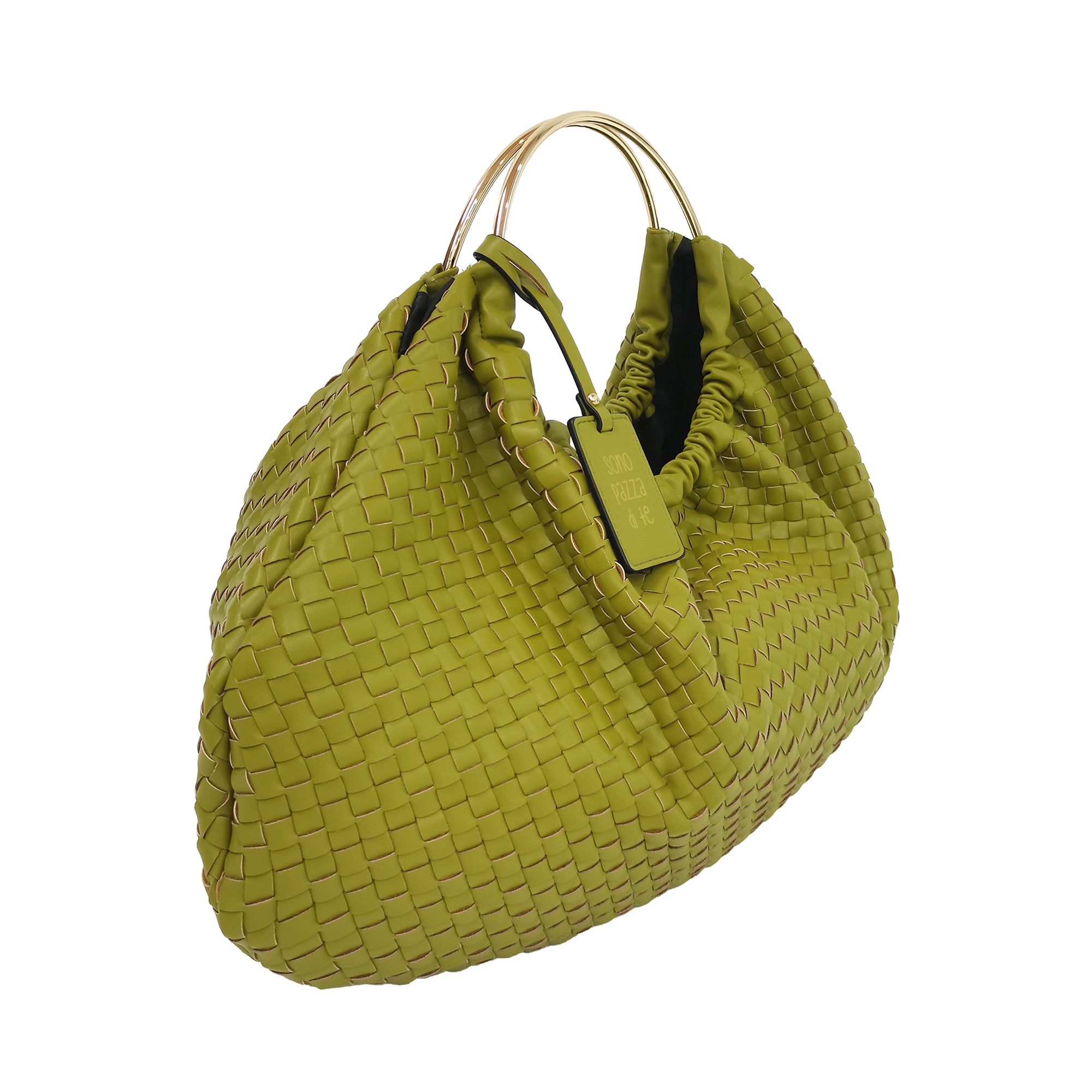 green Moon Shopper With Metal Handles - Women Bags | Le Pandorine