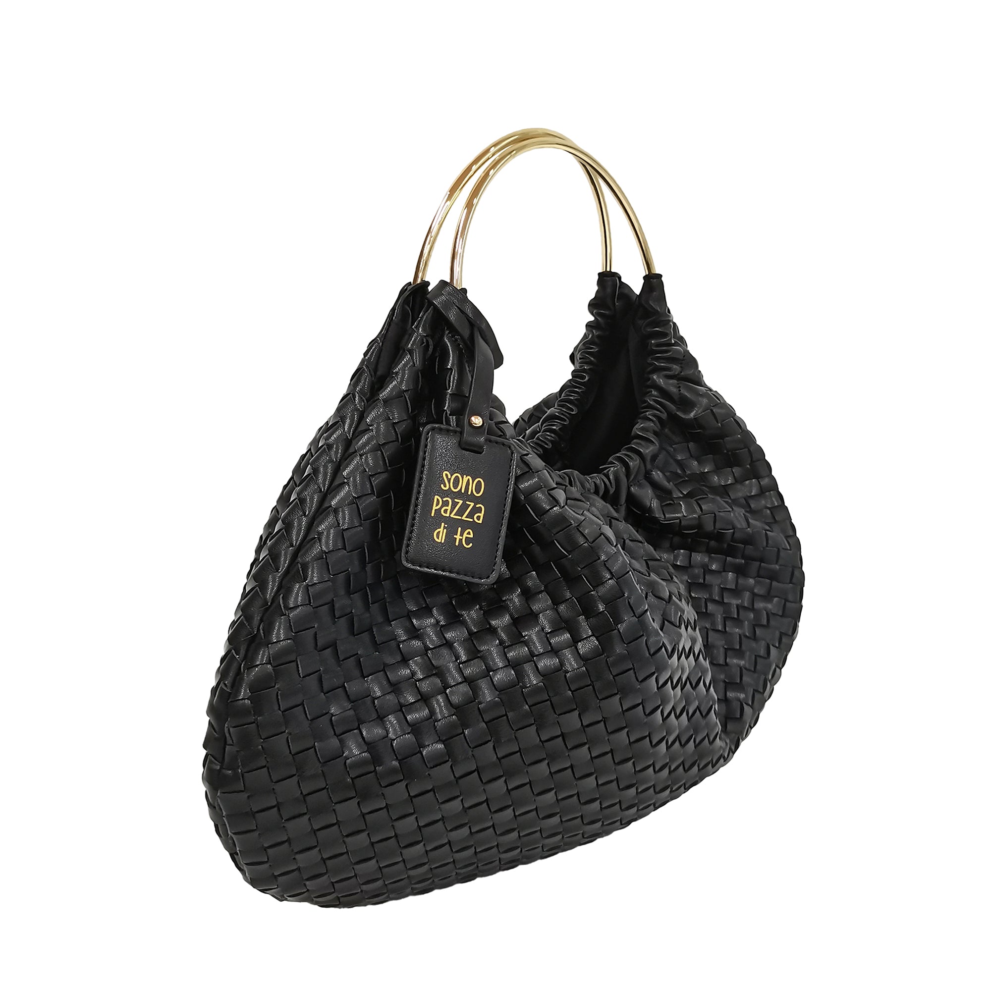 Borsa Moon Con Manico Metallo colore nero - NERO | Le Pandorine