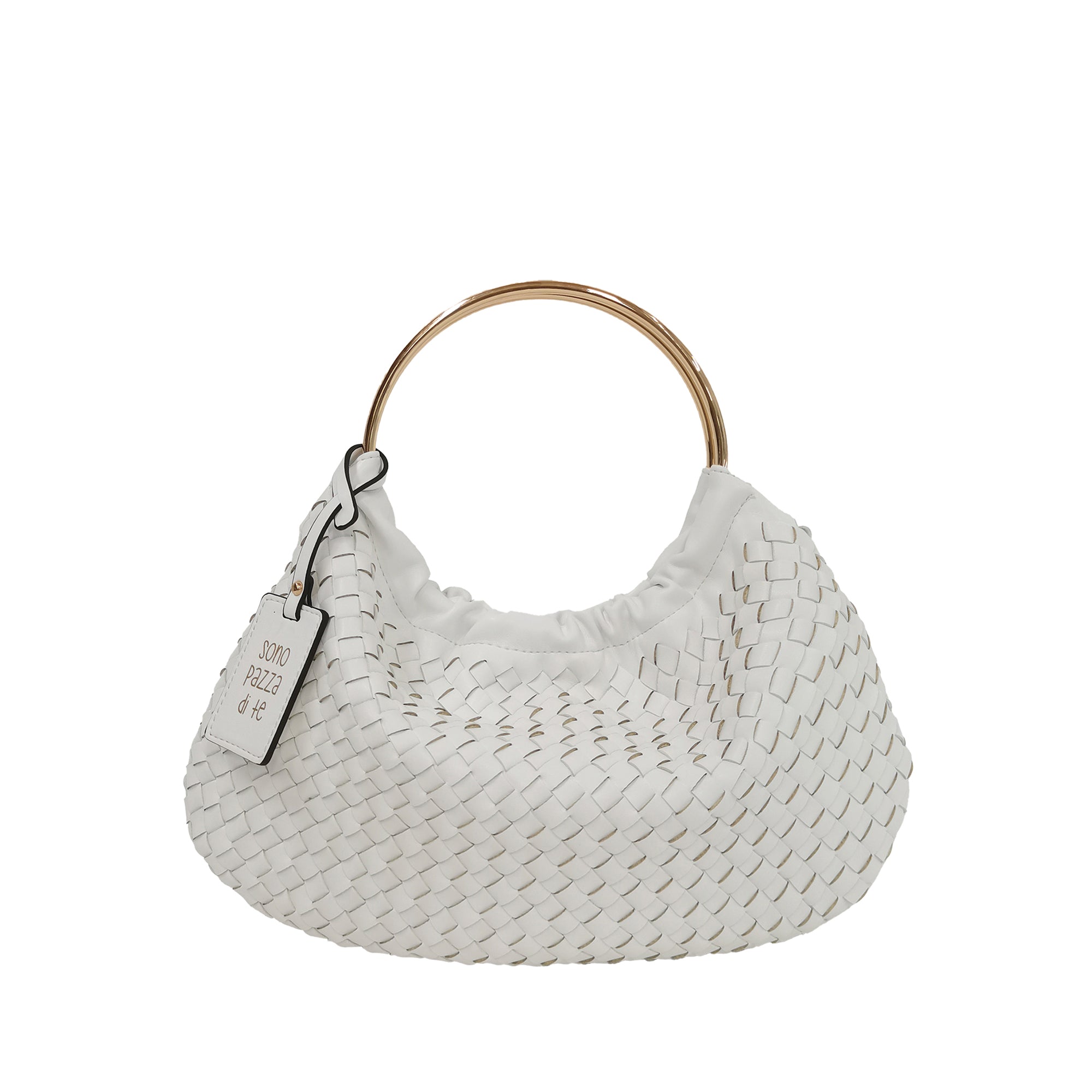 white Moon Mini Bag with metal handle - Women Bags | Le Pandorine