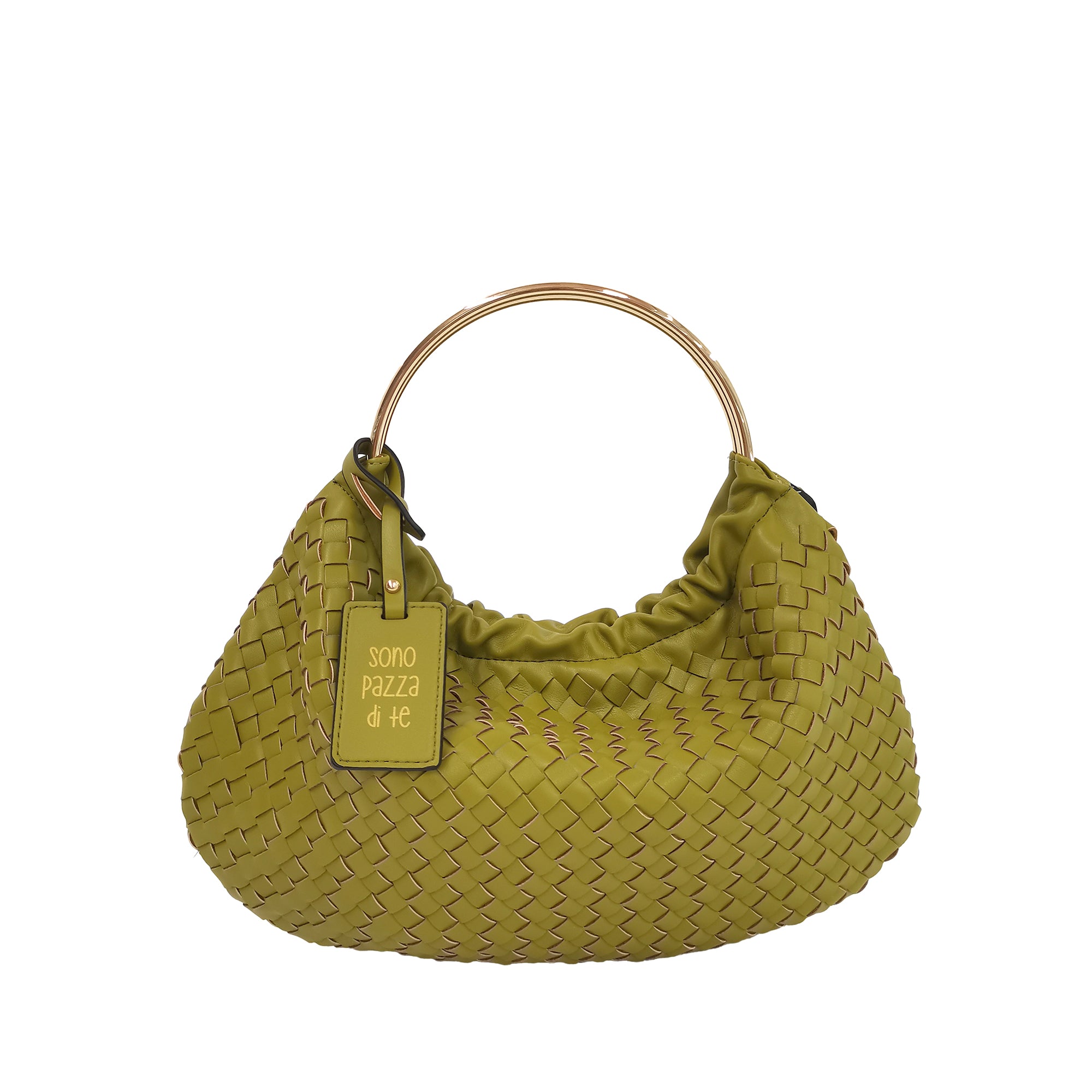 Borsa Mini Moon Con Manico In Metallo colore verde - All | Le Pandorine