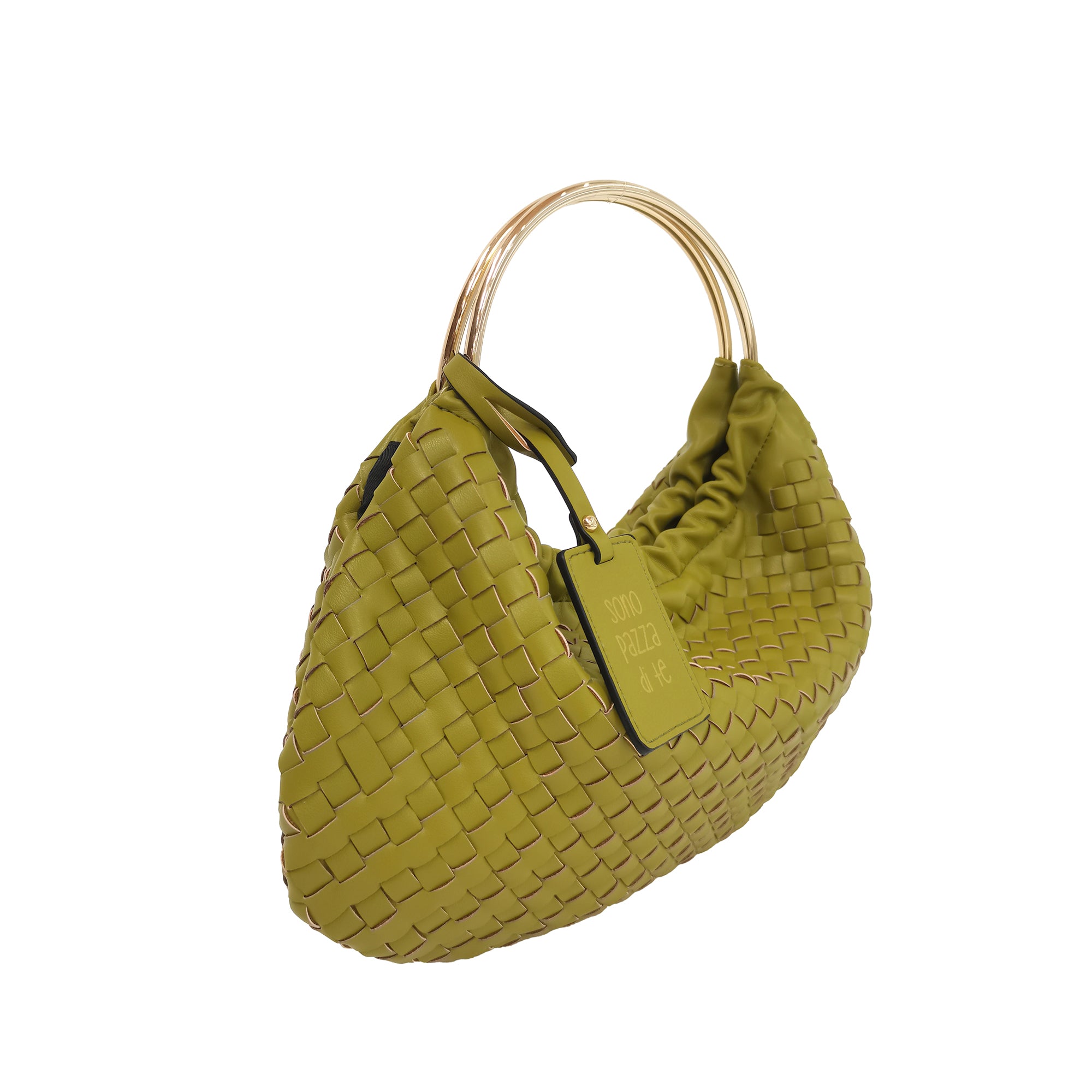 green Moon Mini Bag with metal handle - Women's Handbags | Le Pandorine