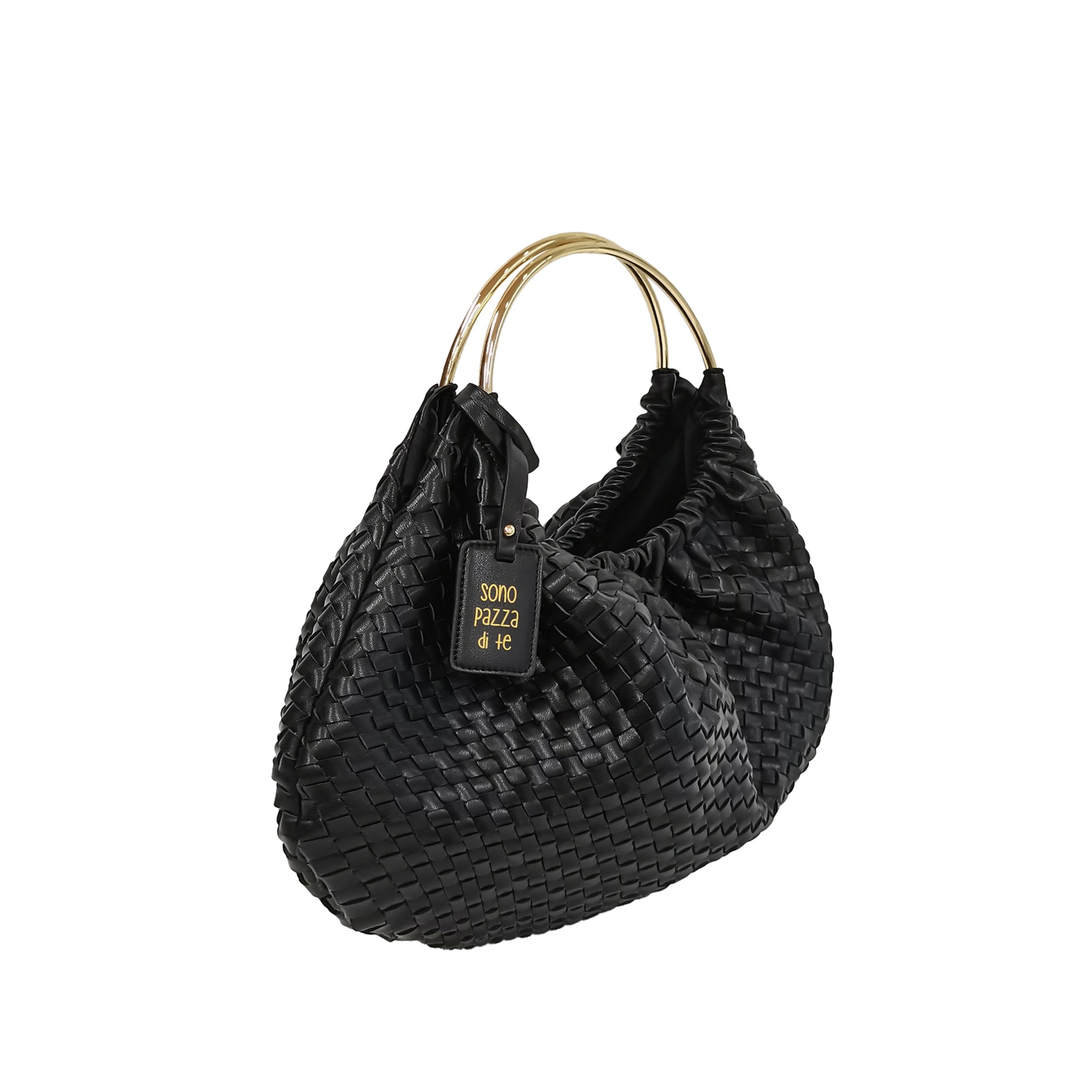 black Moon Mini Bag with metal handle - Women Bags | Le Pandorine