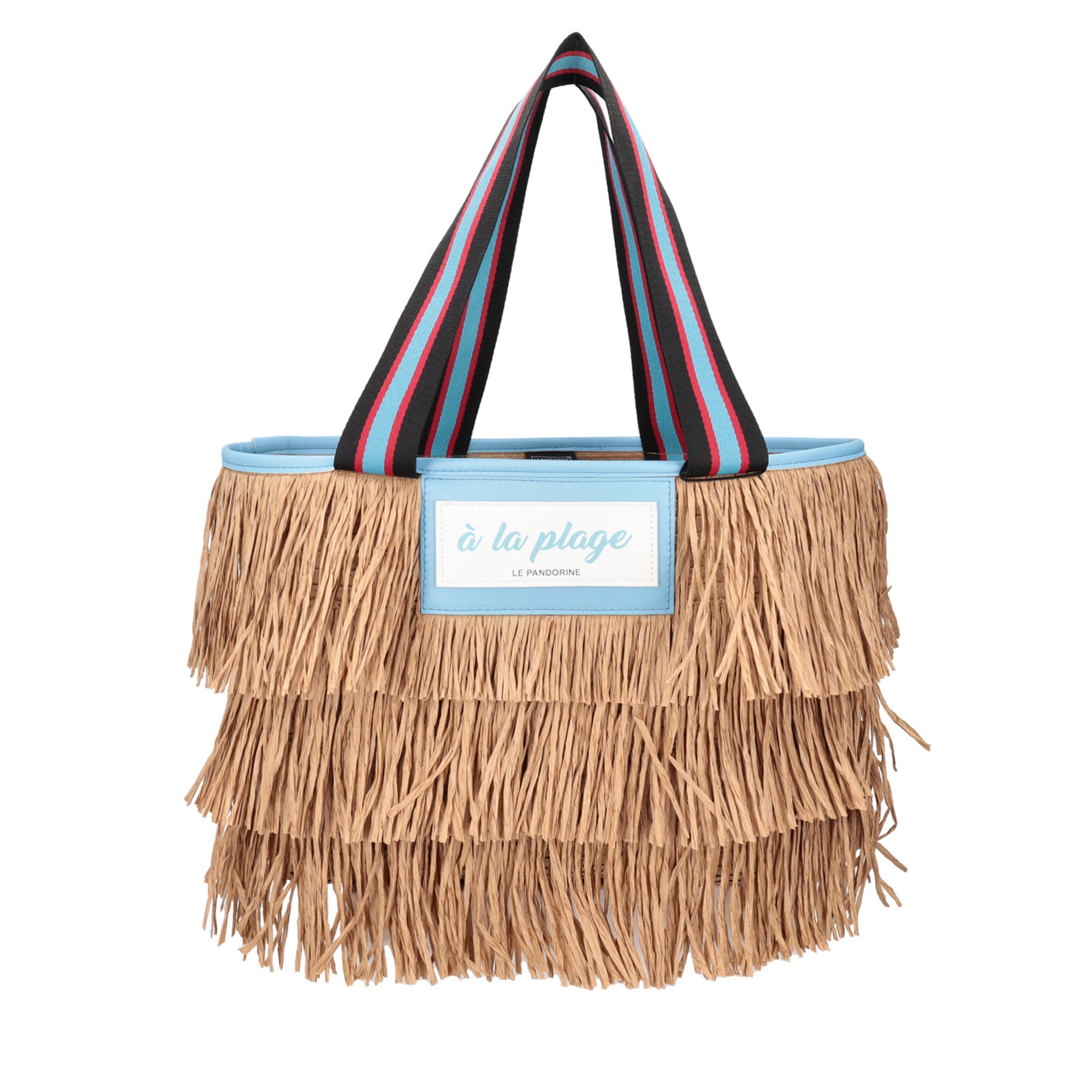 natural Milly Strawpaper Bag With Fringes - NATURAL | Le Pandorine