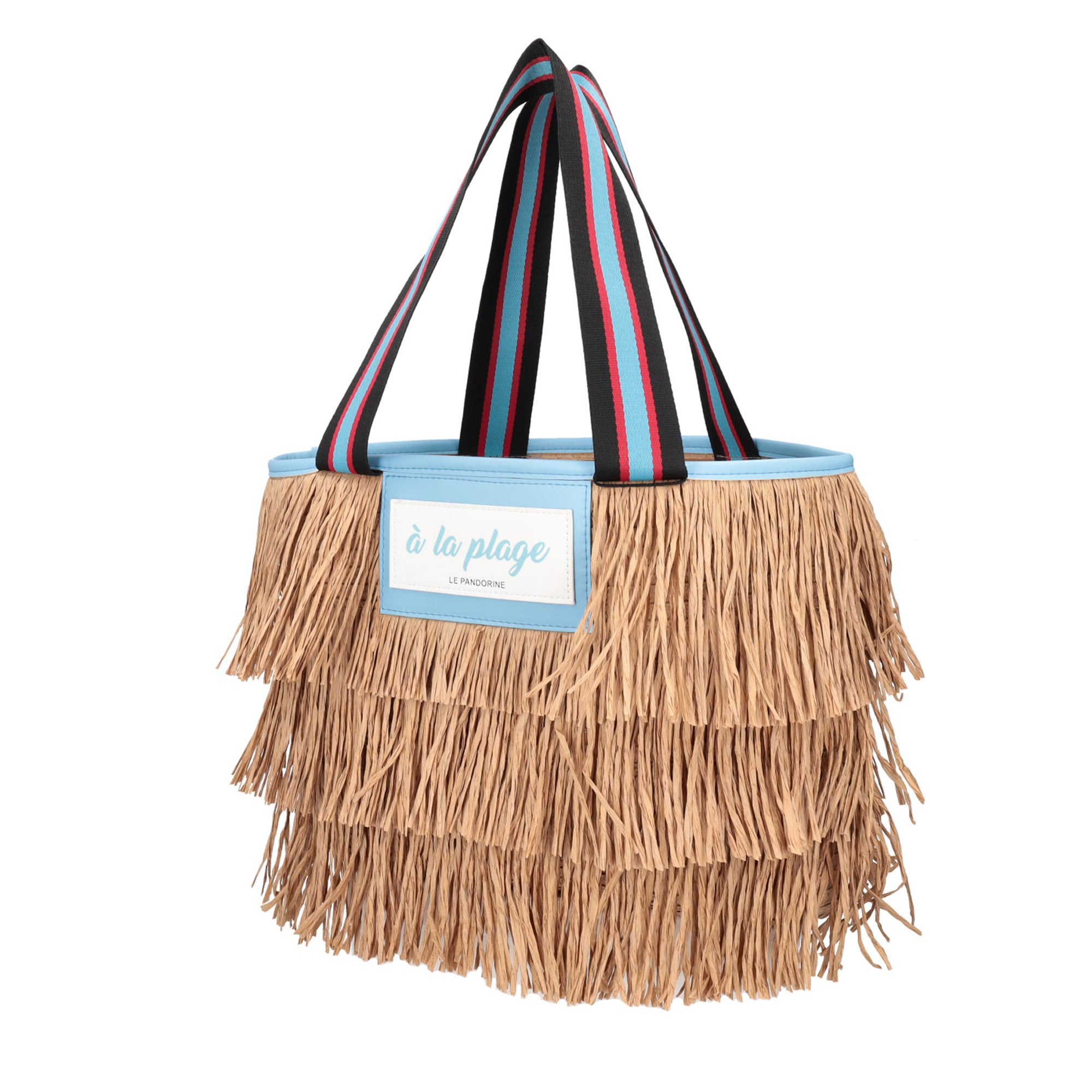 natural Milly Strawpaper Bag With Fringes - NATURAL | Le Pandorine