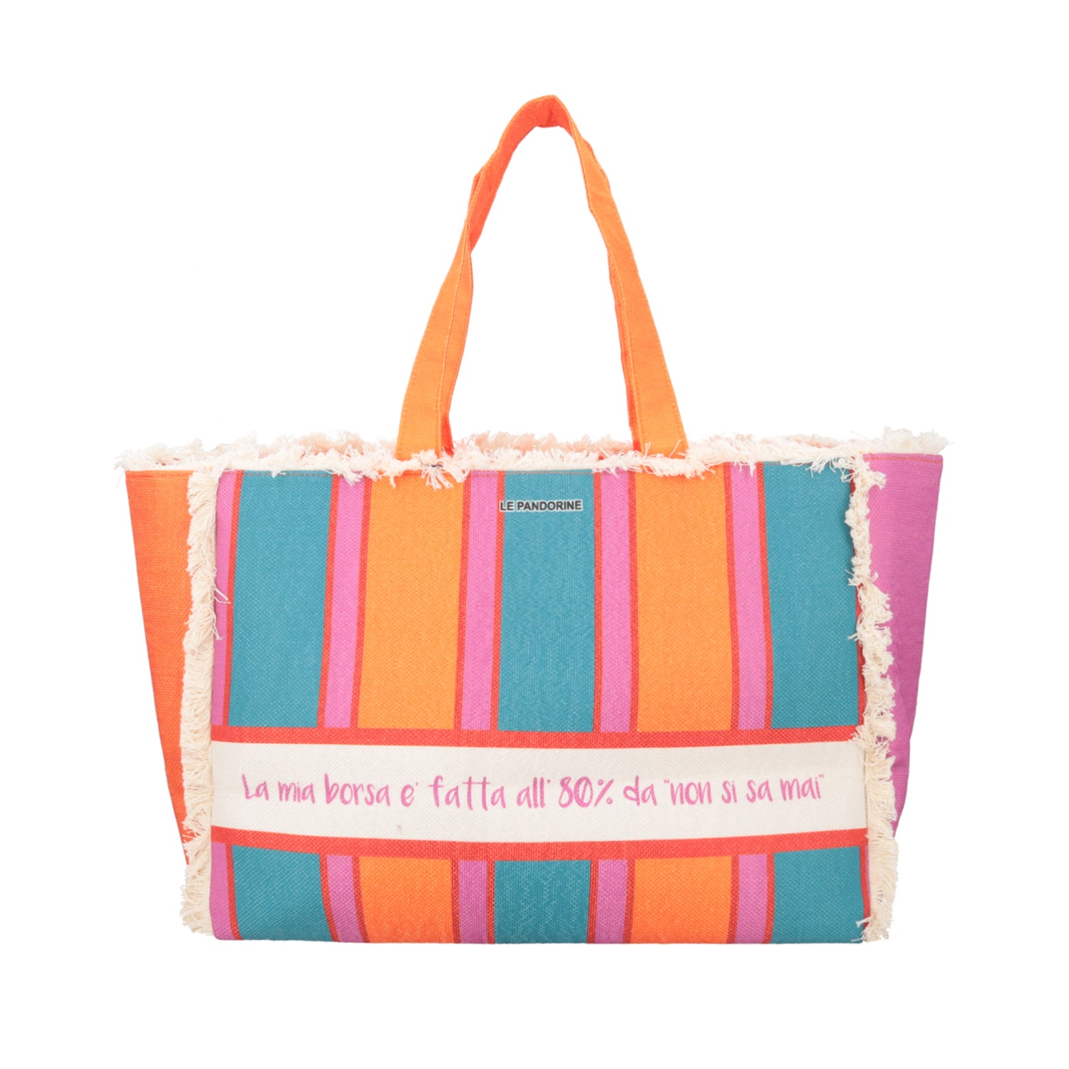 brick Marina Beach Bag Fringed - ORANGE | Le Pandorine