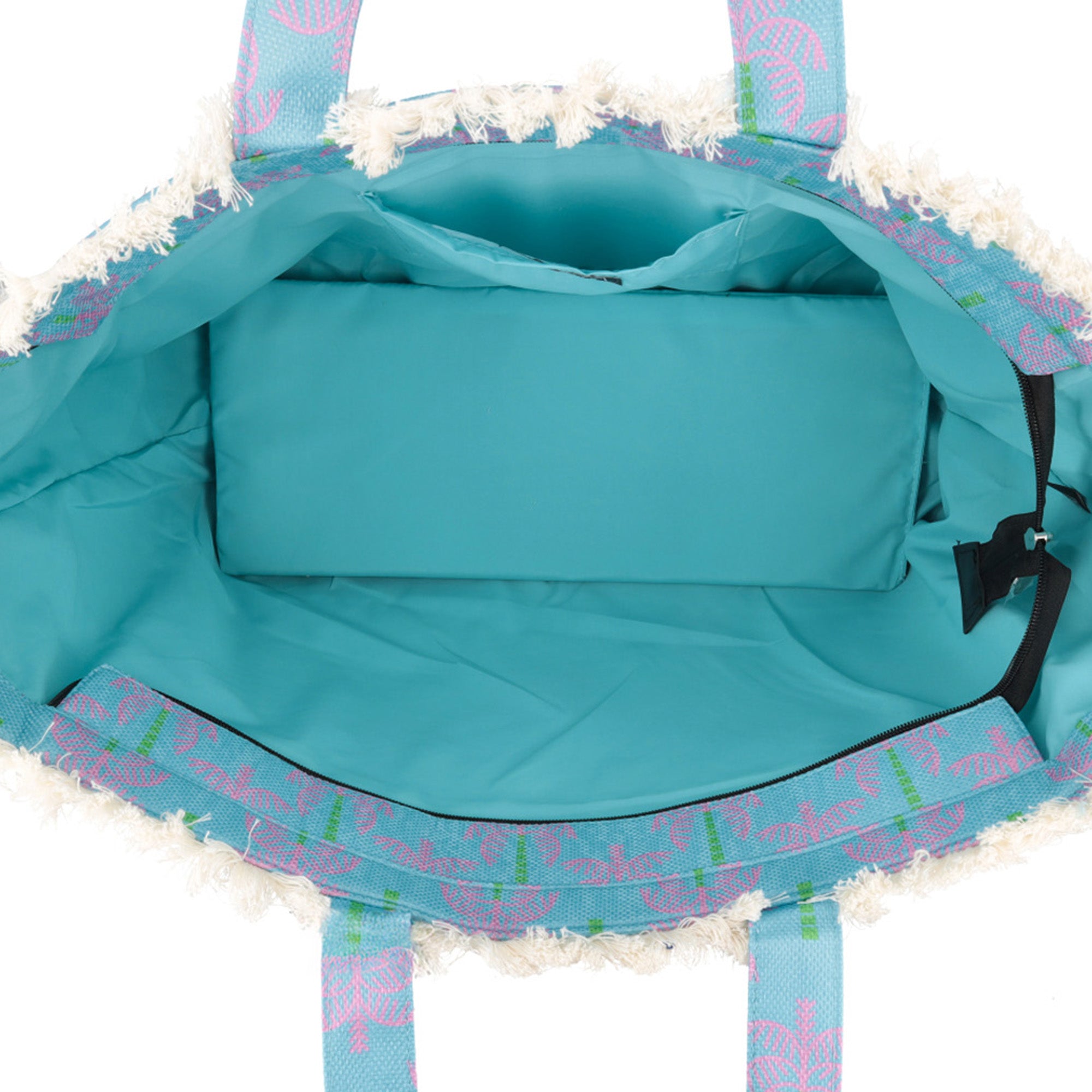 turquoise Marina Beach Bag Fringed - All | Le Pandorine